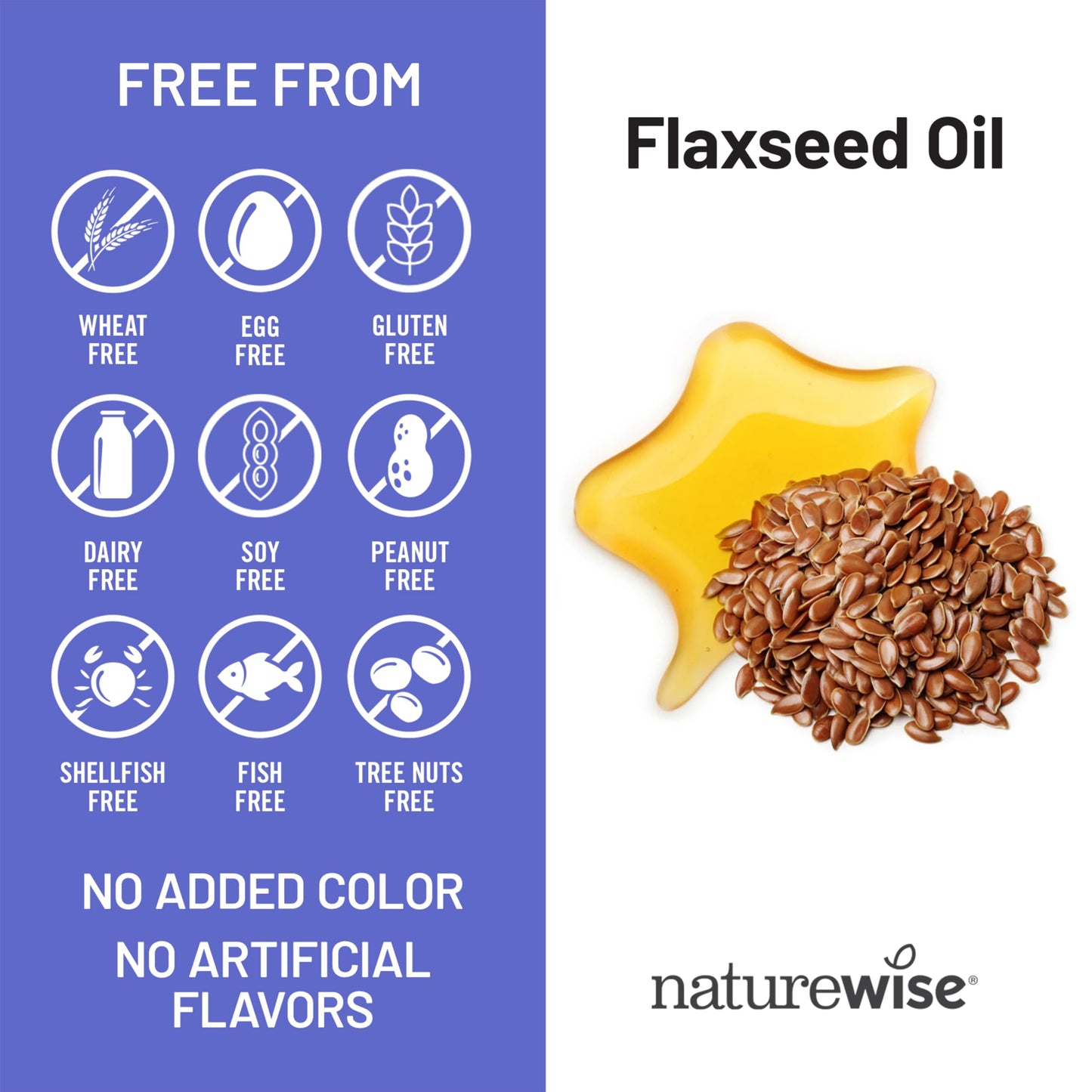 NatureWise Flaxseed Oil 1400 mg Softgels, 120 Count