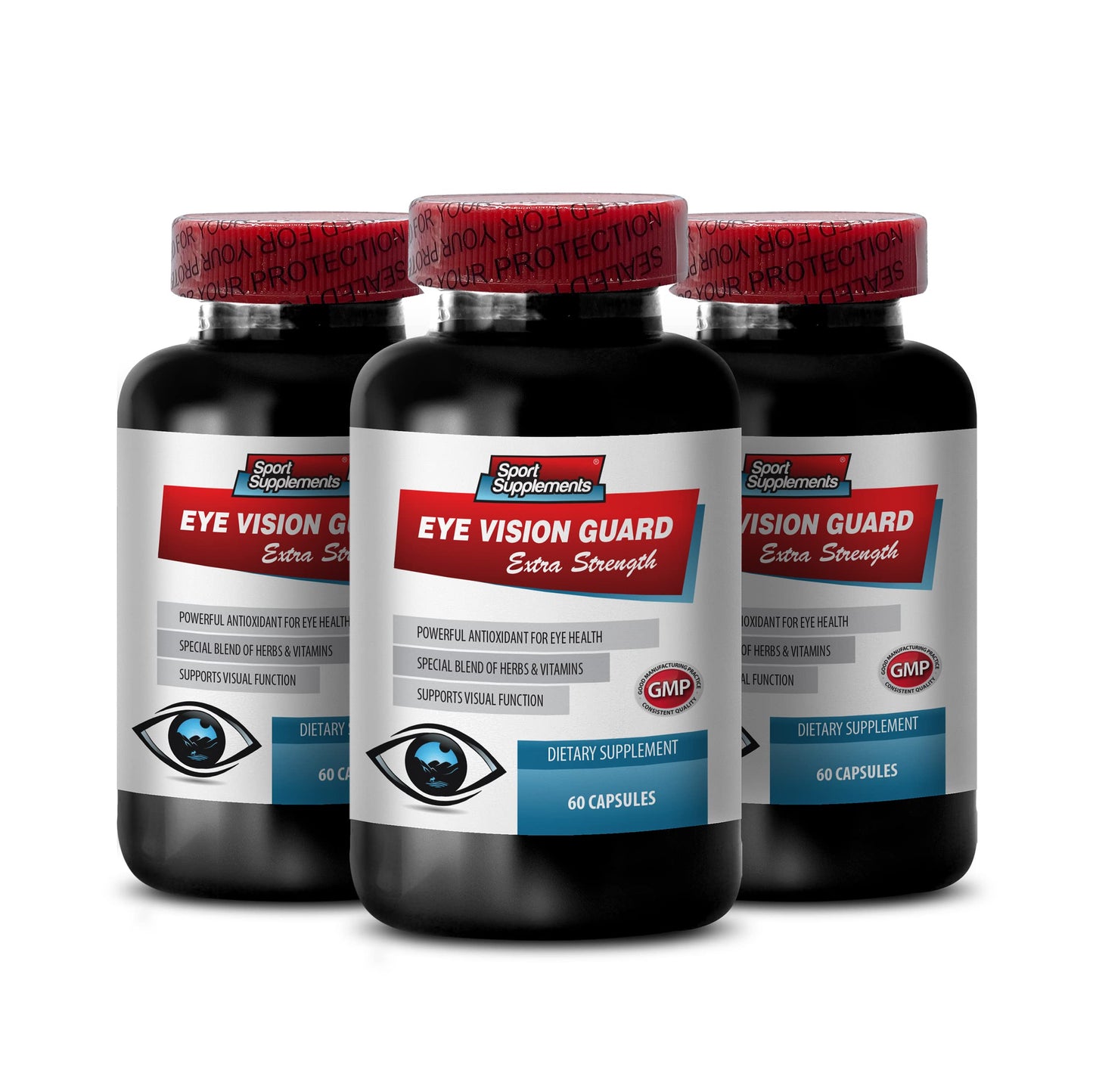 SPORT SUPPLEMENTS Eye Formula Lutein & Zeaxanthin Eye Vision Guard Extra Strength Bilberry 180 Capsules