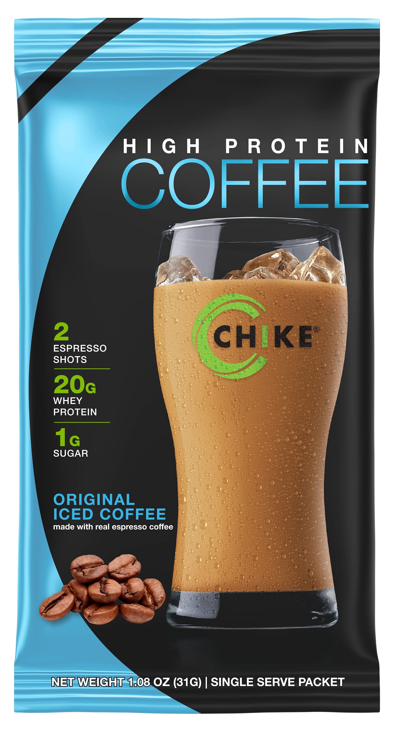 CHIKE High Protein Iced Coffee Powder, Original, 13.8 Ounce