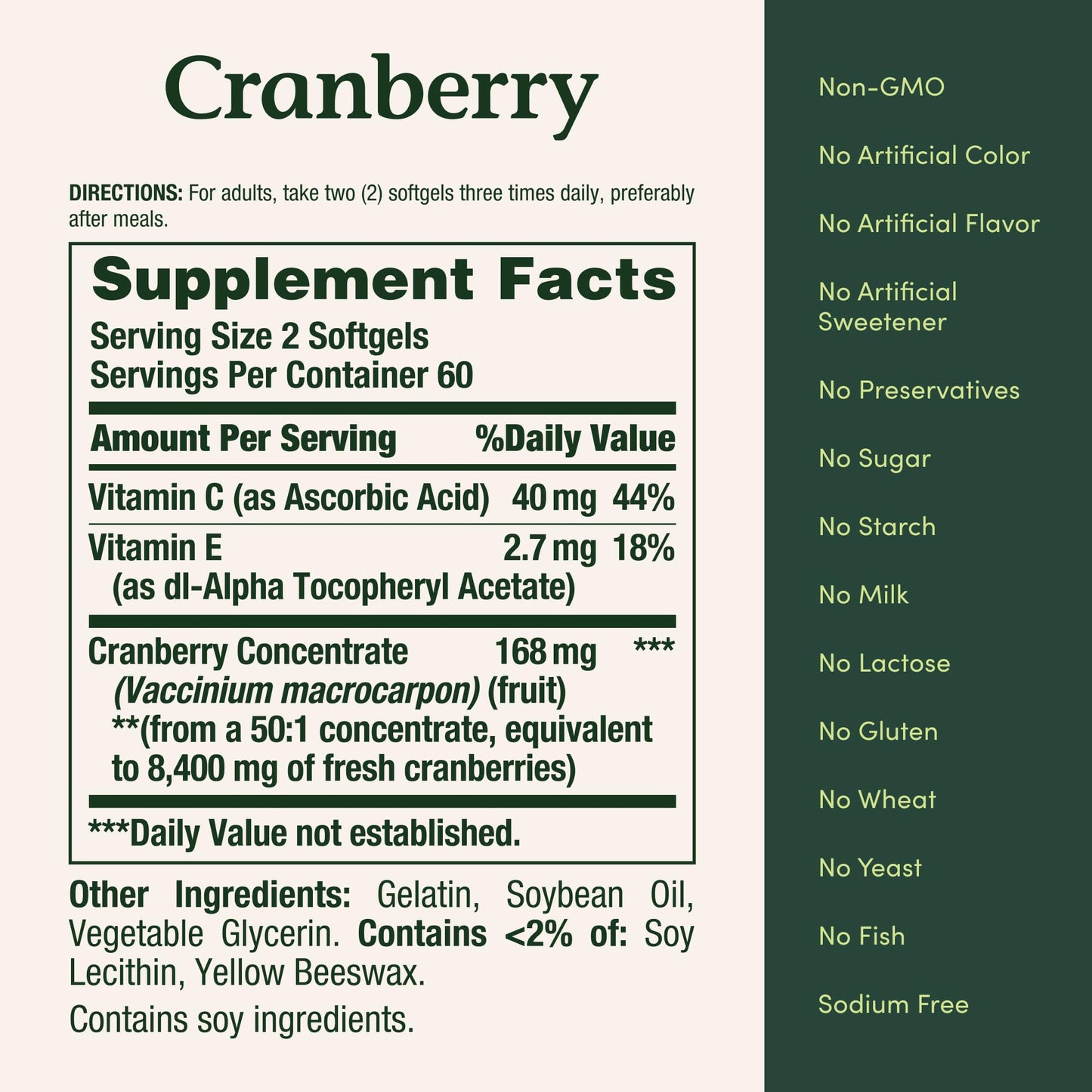 Nature's Bounty Cranberry Softgels 120