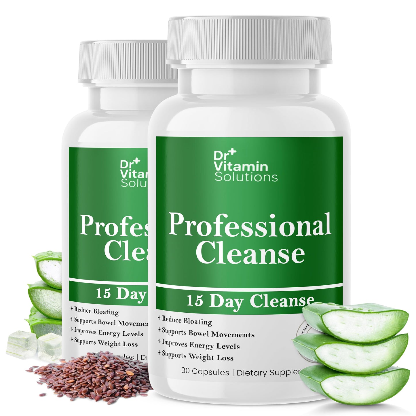 DR VITAMIN SOLUTIONS 15 Day Cleanse Thermogenic Fat Burner Water Weight Loss Bundle, 180 Capsules