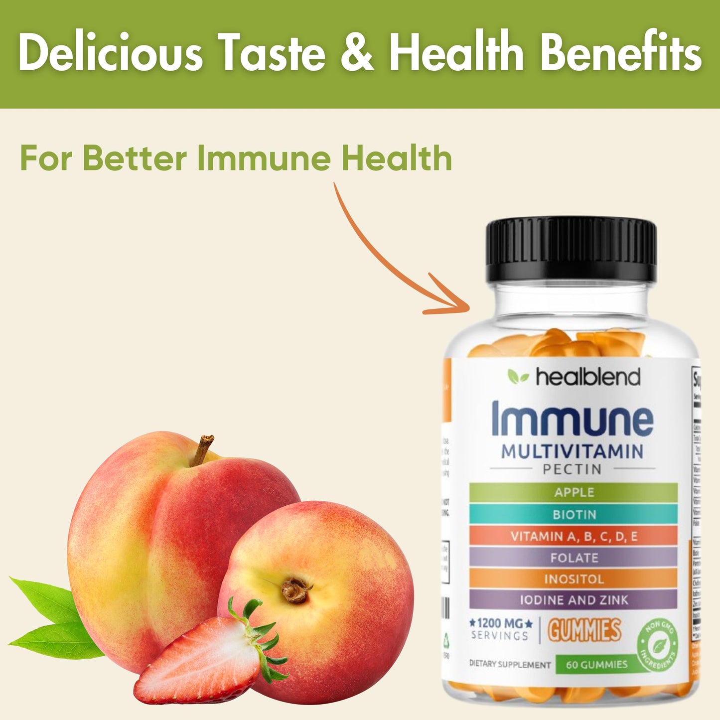 healblend Power-Packed Multivitamin Bear Gummies for Adults, 60 Gummies