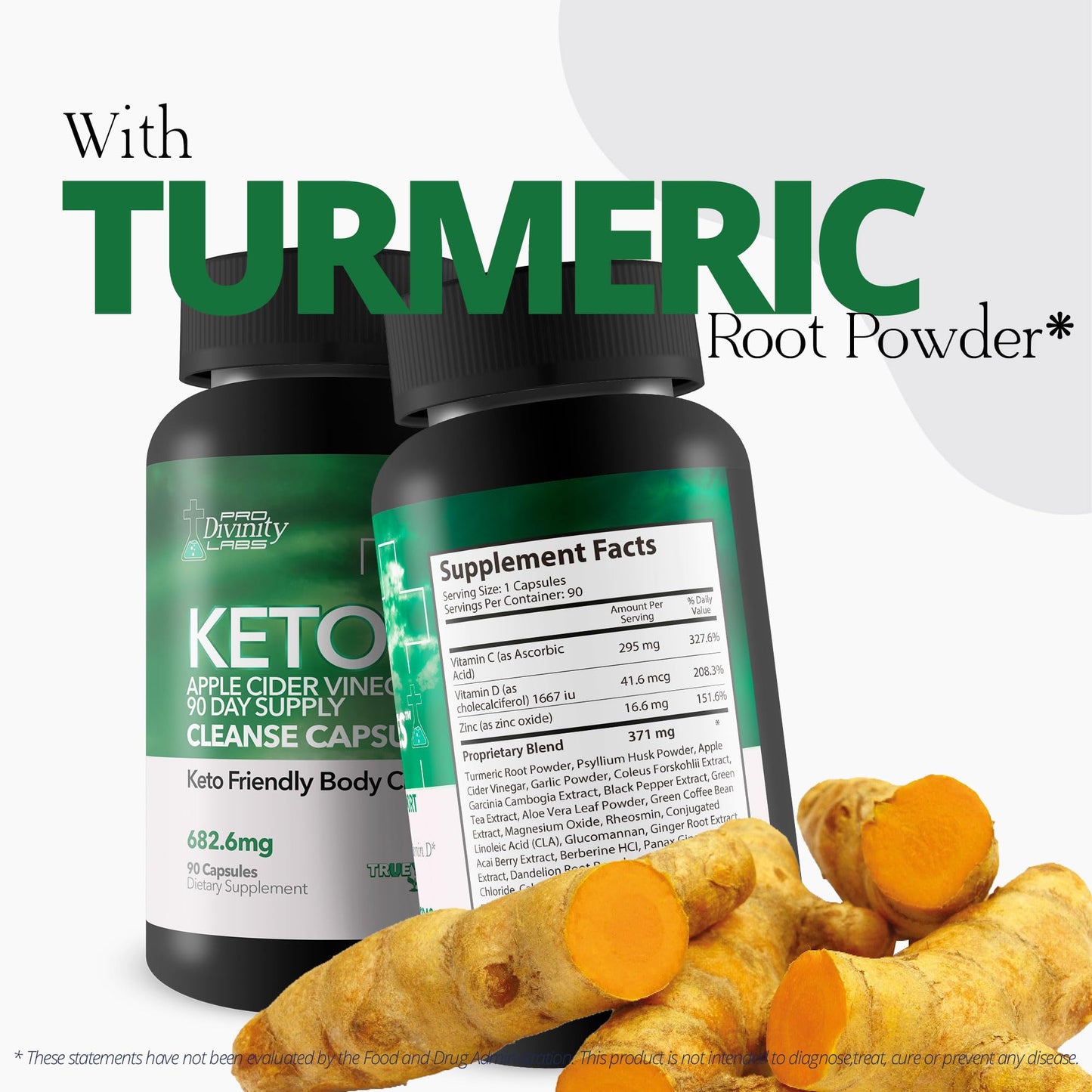 Generic Pro Divinity Labs Keto + Apple Cider Vinegar 90 Day Supply Cleanse Capsules 1 Count