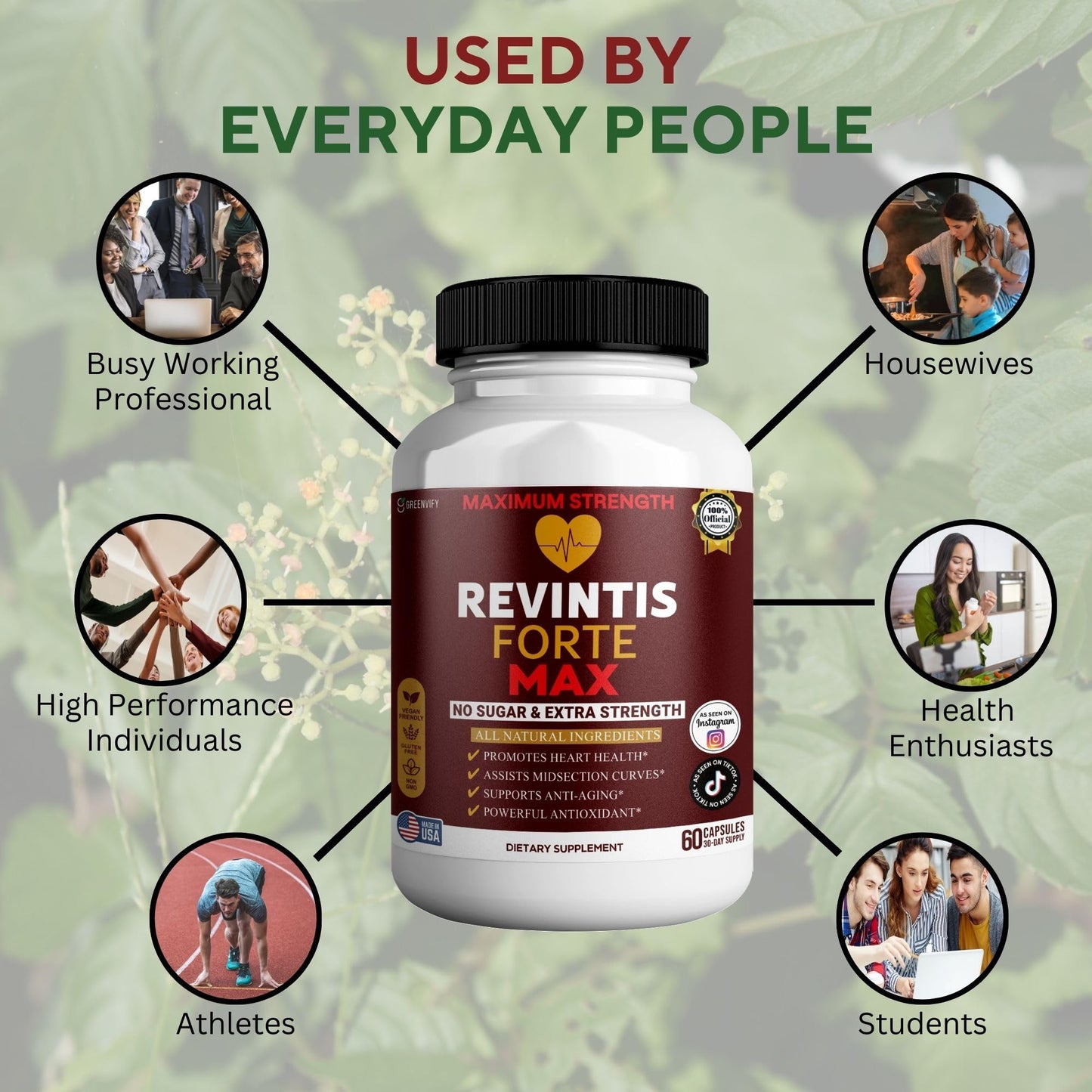 GREENVIFY Revintis Forte Max Resveratrol Capsules, 60 Count
