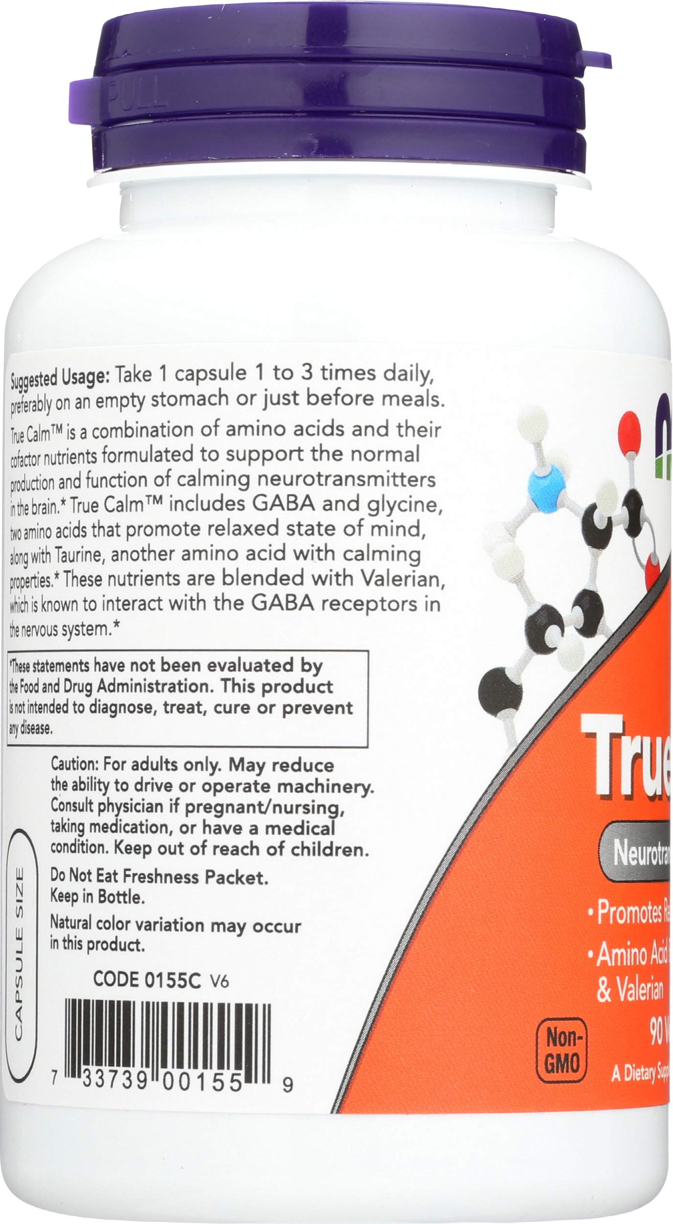 NOW Foods True Calm Amino Relaxer 180 Capsules