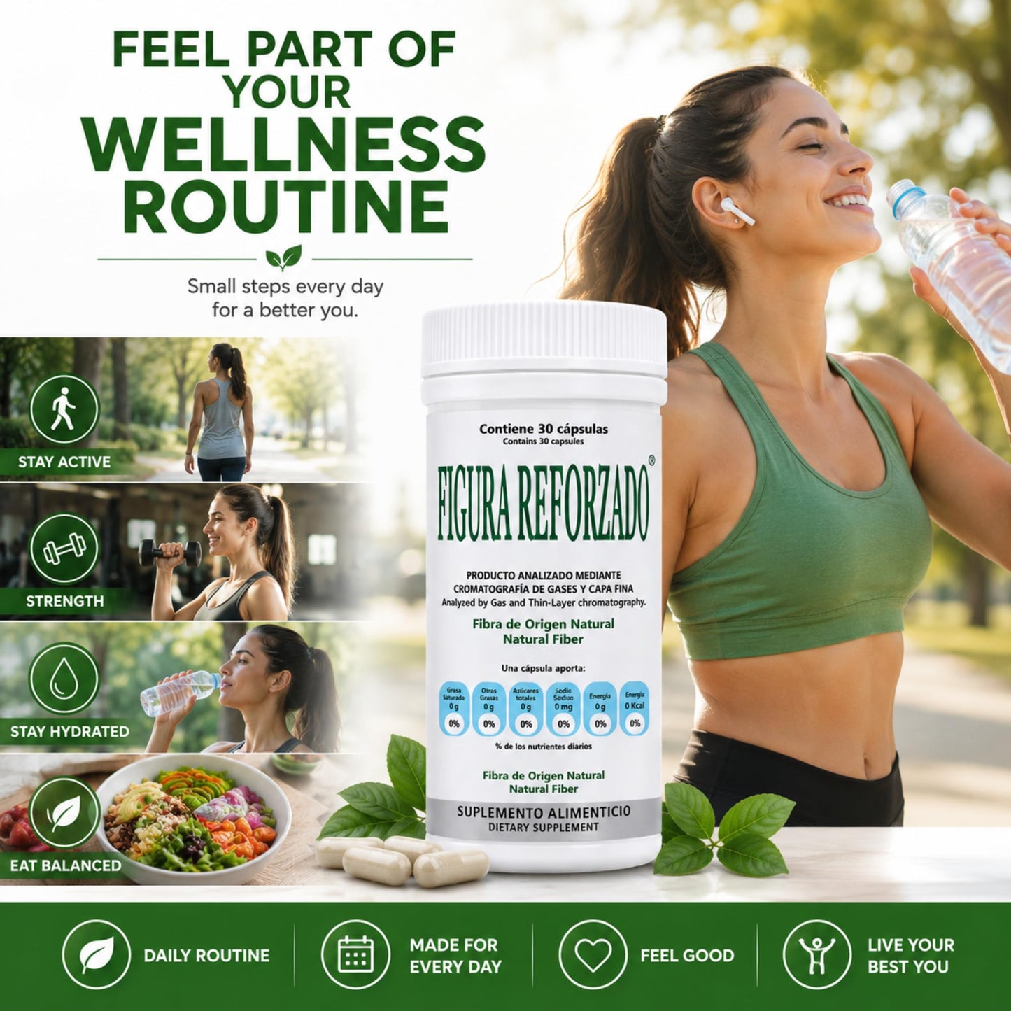 Tu Salud Plus Figura Reforzado Natural Fiber Capsules 30 Count