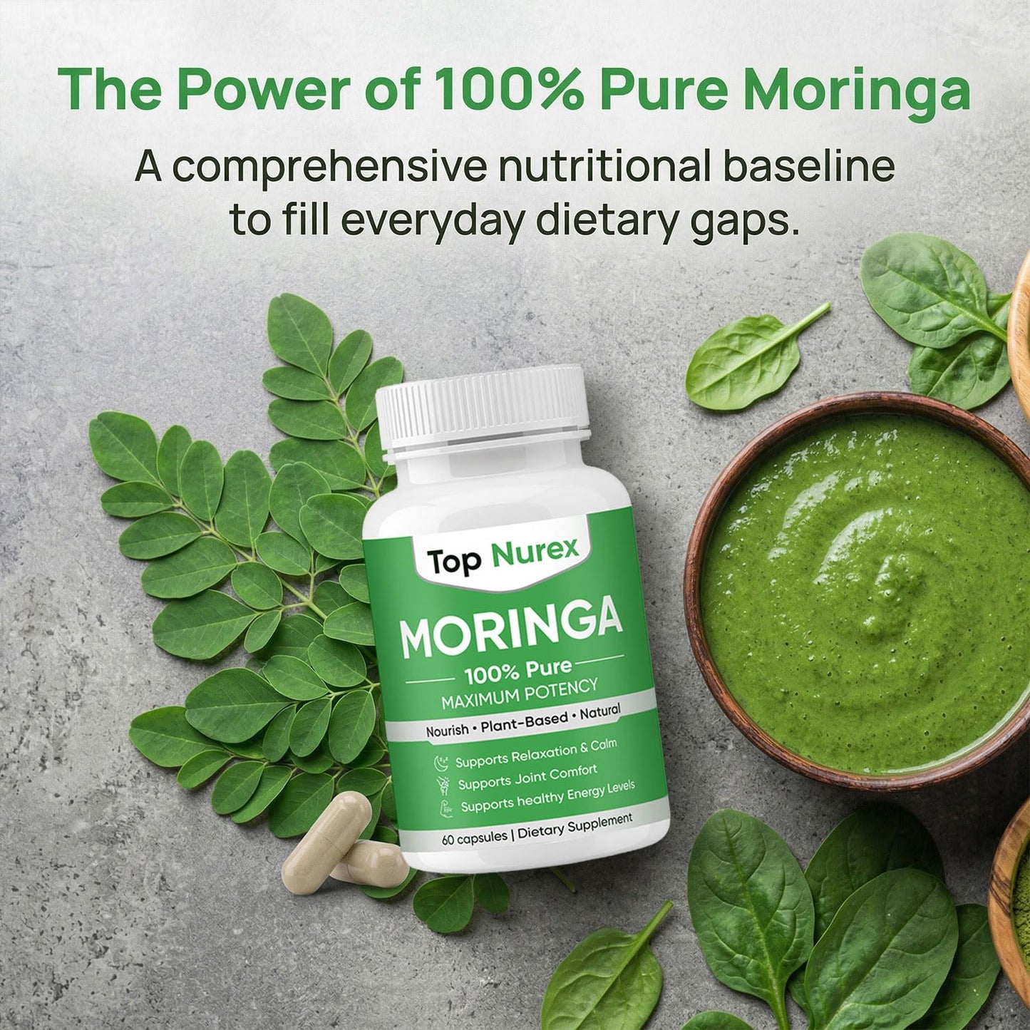 Maidlure Moringa Capsules, 60 Count