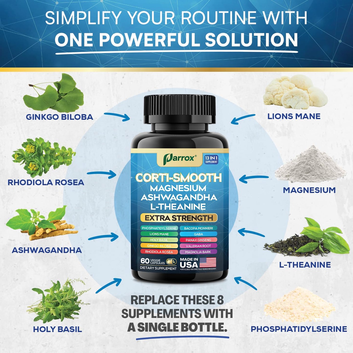 Parrox Corti-Smooth Cortisol Supplement, 60 Capsules
