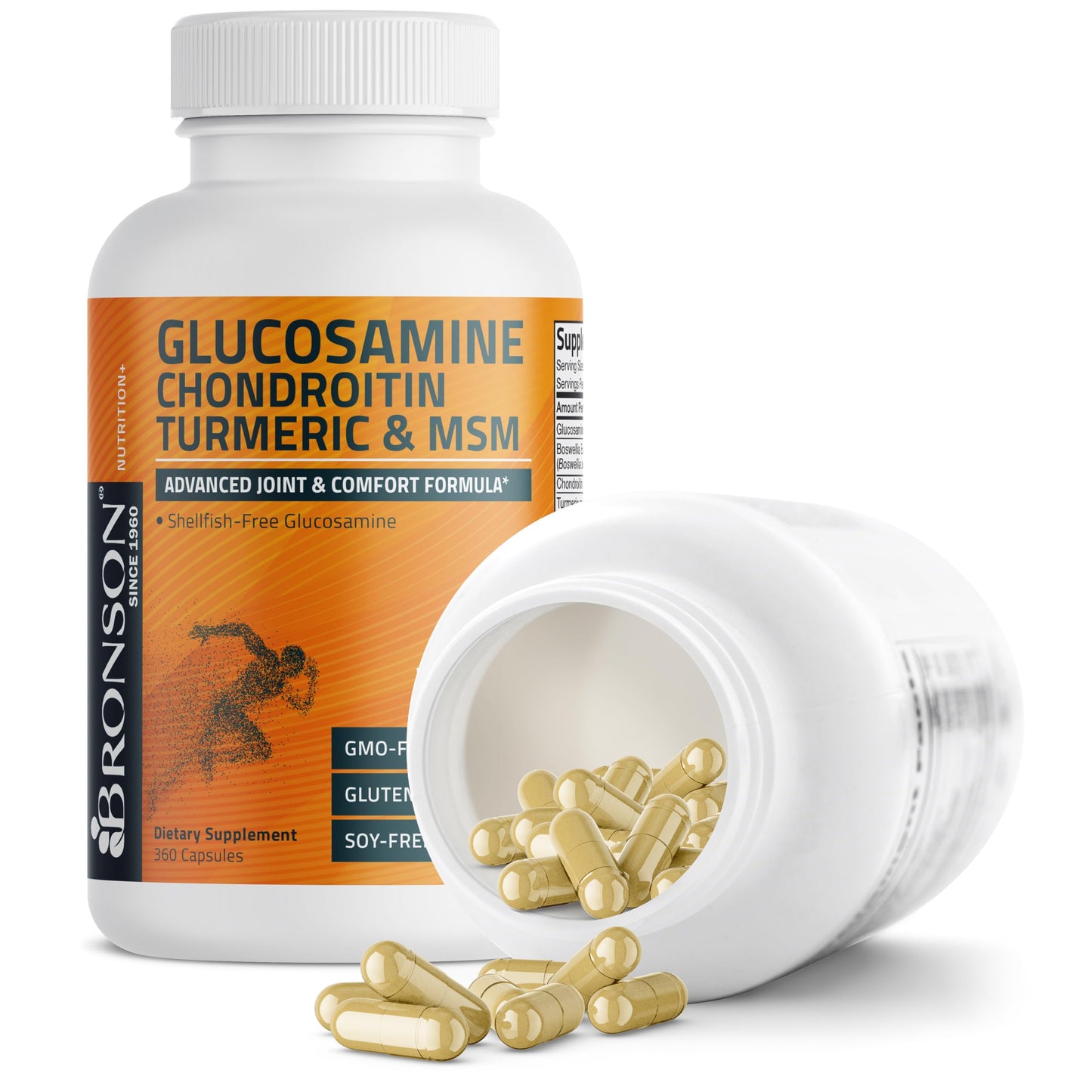 Bronson Glucosamine Chondroitin Turmeric & MSM Advanced Joint & Cartilage Formula Capsules, 360