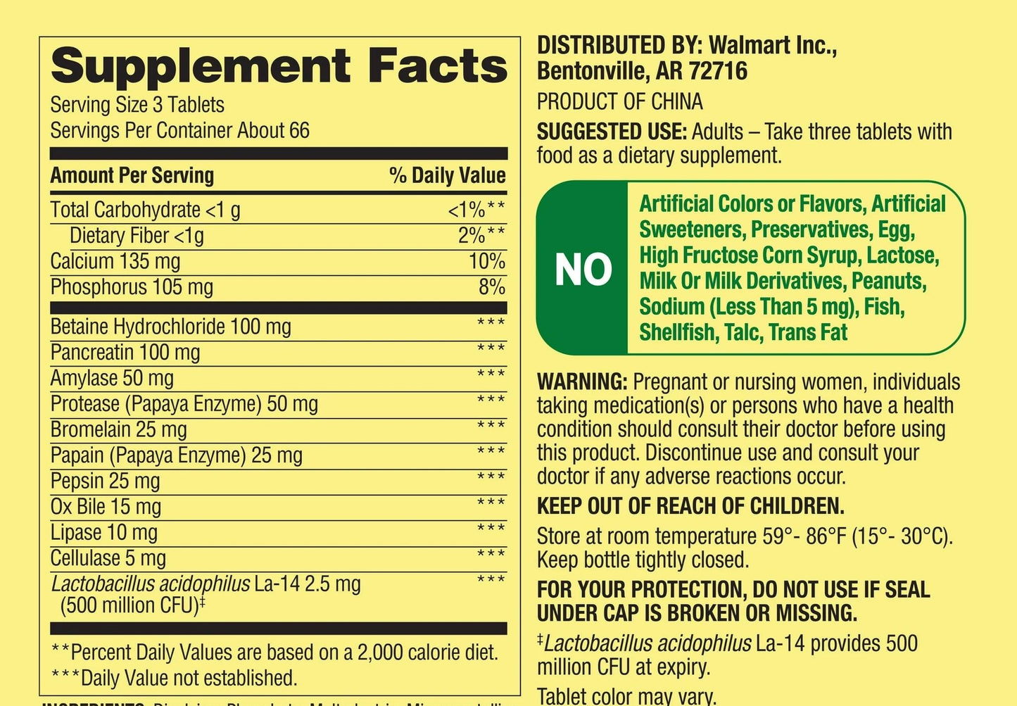 STOREOMART Probiotic Multi-Enzyme Digestive Formula Tablets, 200 Tablets