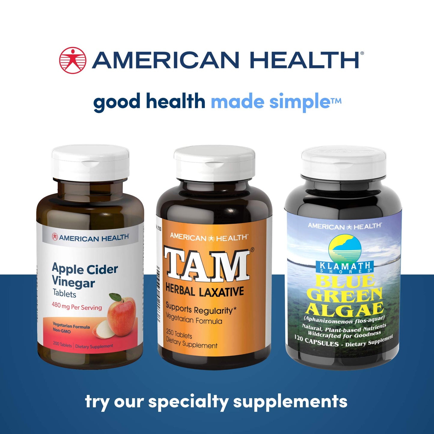 American Health Klamath Shores Blue Green Algae 120 Capsules