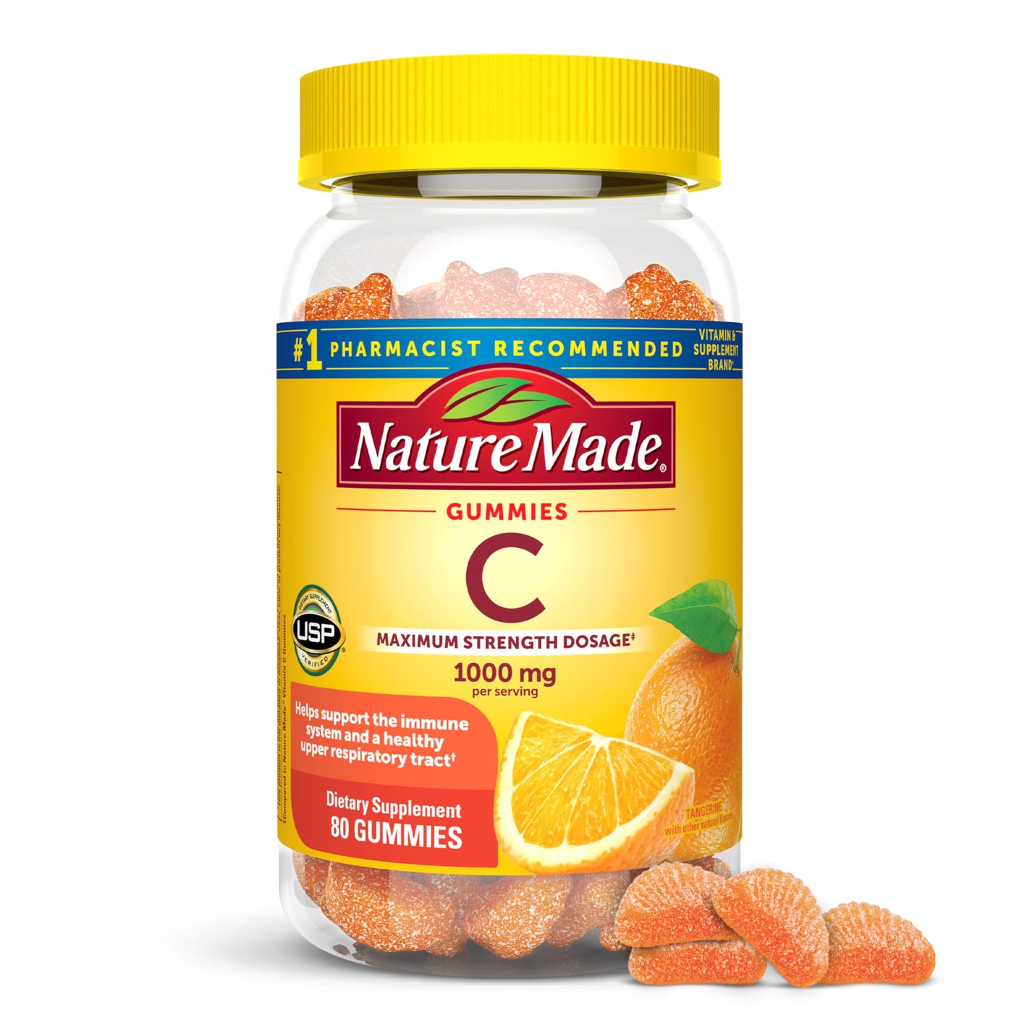 Nature Made Maximum Strength Vitamin C 1000mg Gummies, 80 Count