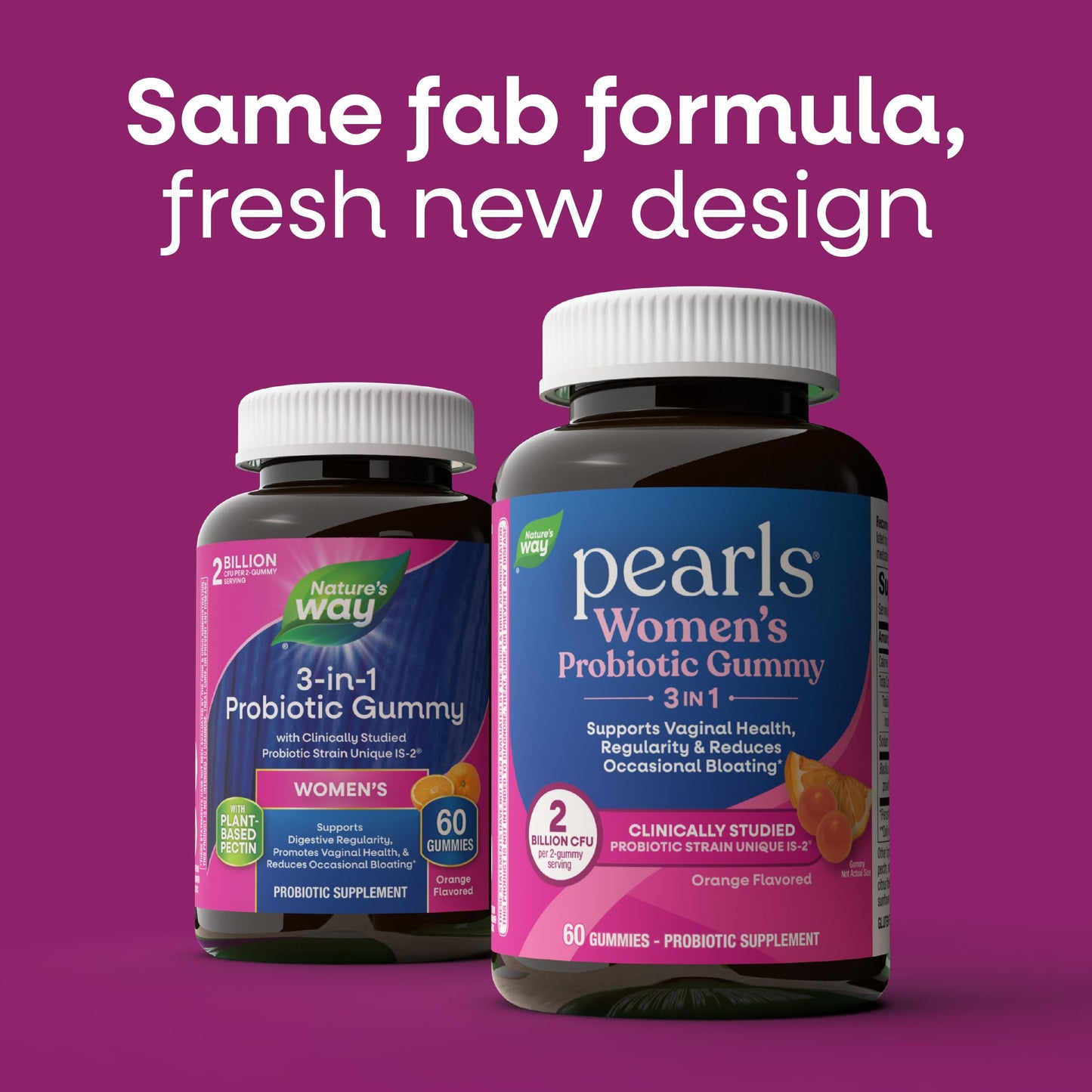 Nature's Way Pearls Probiotic Women's Gummy 3-in-1 60 Count