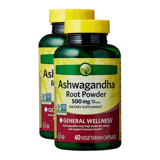 KP+ Ashwagandha Root Powder 500 mg Capsules 120 Count