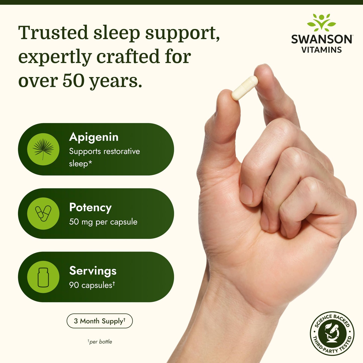 Swanson Apigenin Bioflavonoid Supplement Capsules 180 Count