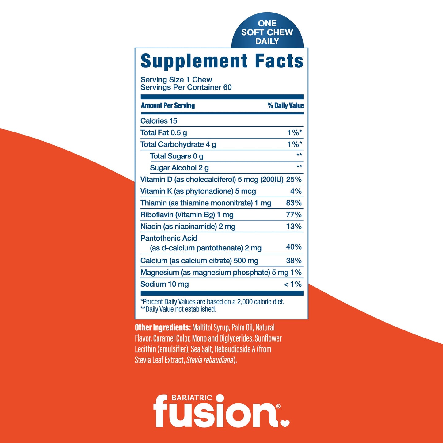Bariatric Fusion Bariatric Calcium Citrate with Vitamin D3 Bariatric Vitamin Gummy 60 Count