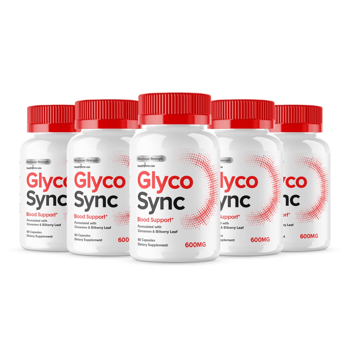 HealthyVita USA Glyco Sync Blood Support Supplement Capsules, 300 Capsules