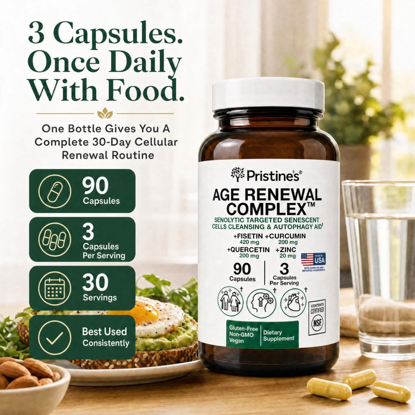 PRISTINE'S Age Renewal Complex Capsules 90 Count