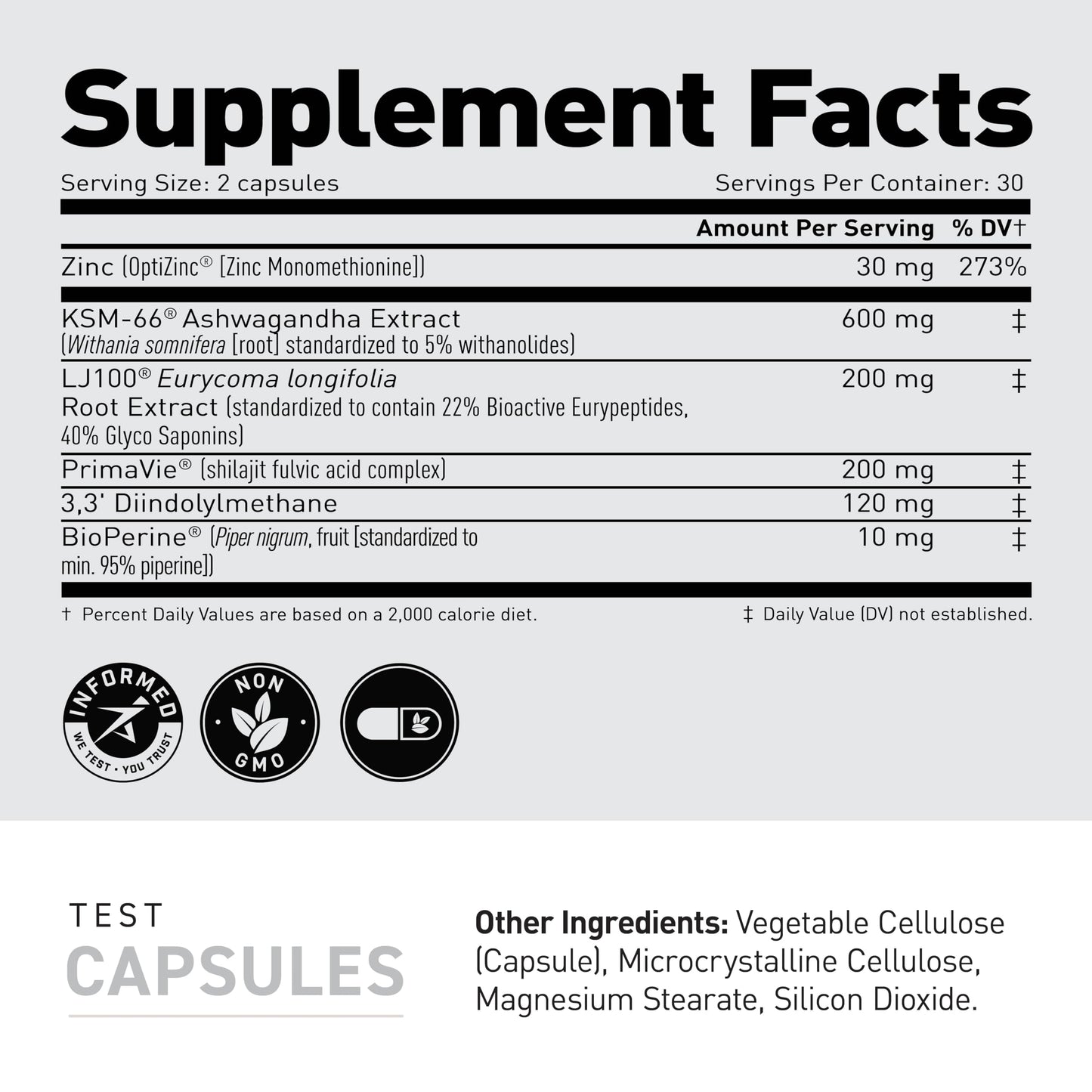 Kaged Test Capsules Powder 60 Servings