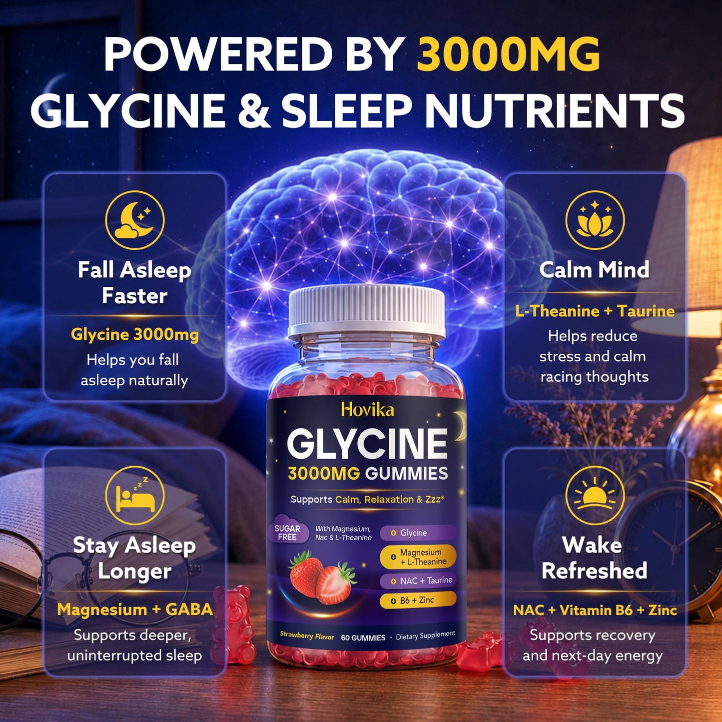Hovika Glycine Gummies 60 Count