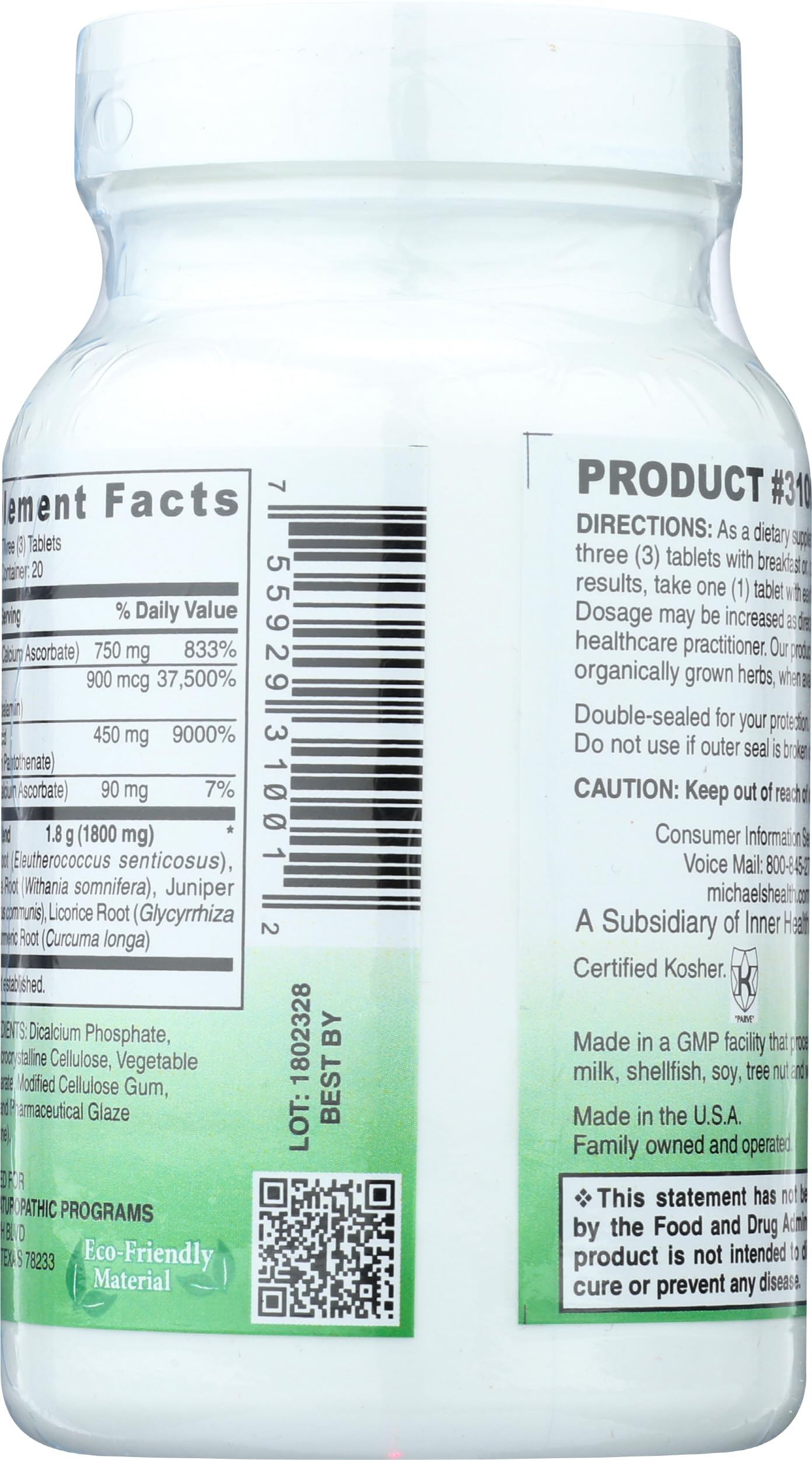 Michael's Health Naturopathic Programs Stress Adrenal Factors 60 Tablets