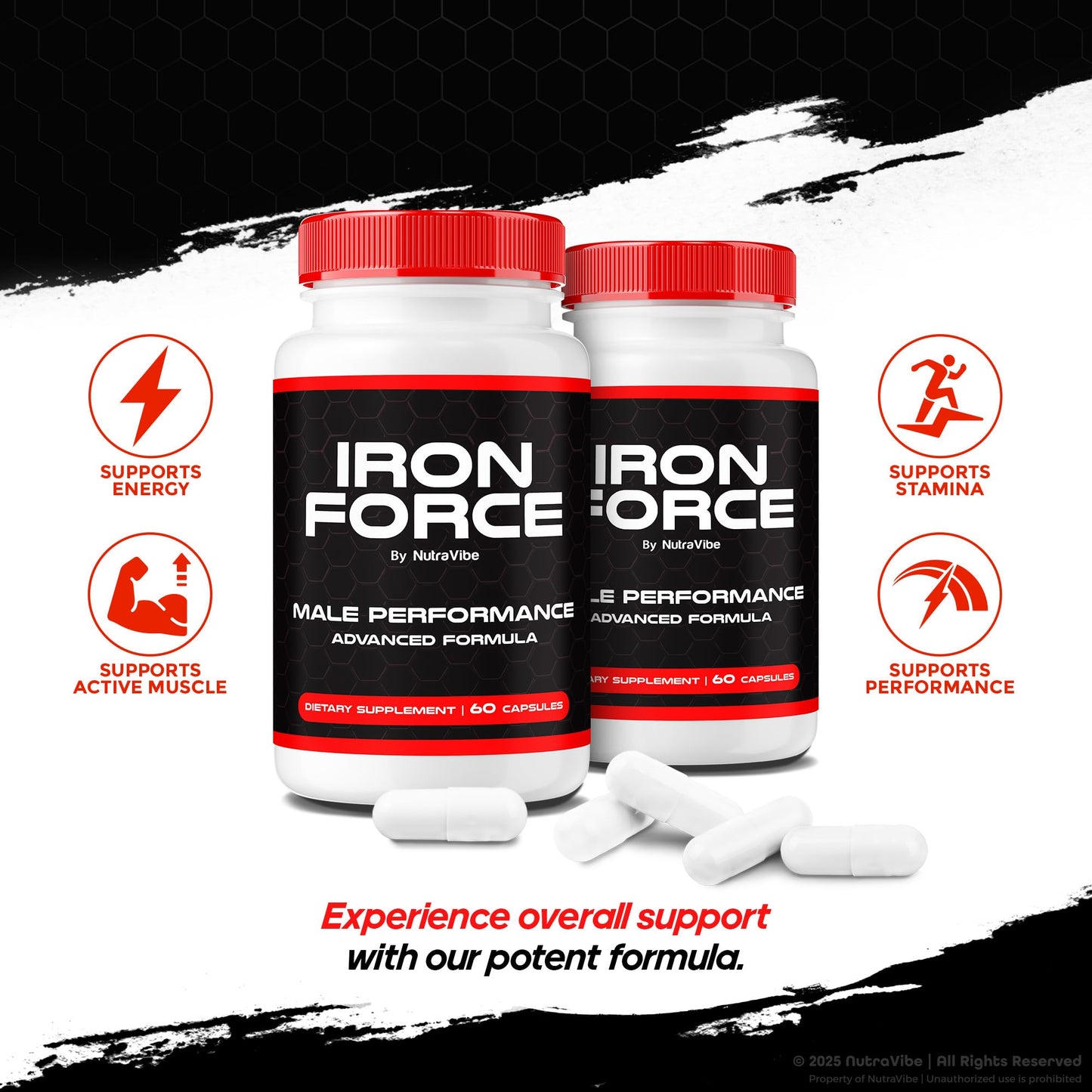 NutraVibe Iron Force Pills for Men 120 Capsules