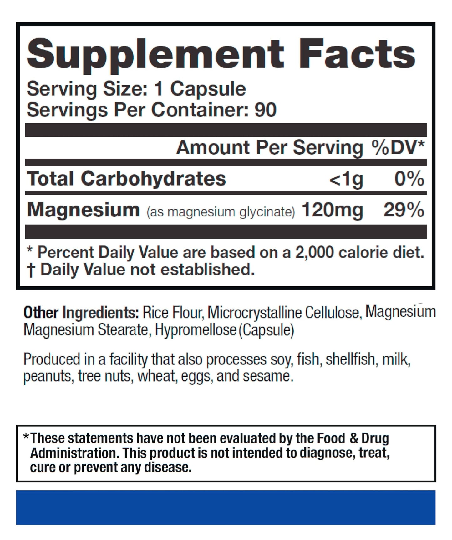 NatureYours Magnesium Glycinate 120mg Capsules, 90 Count