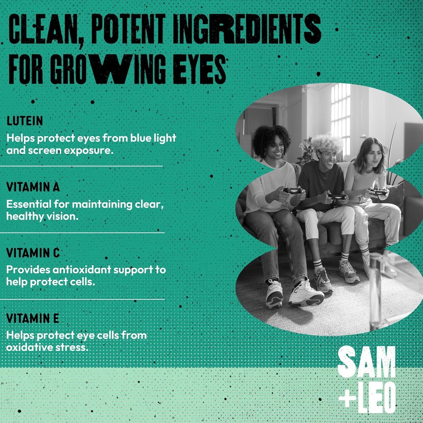 SAM+LEO Eye & Immunity Gummies for Kids & Teens, 120 Gummies