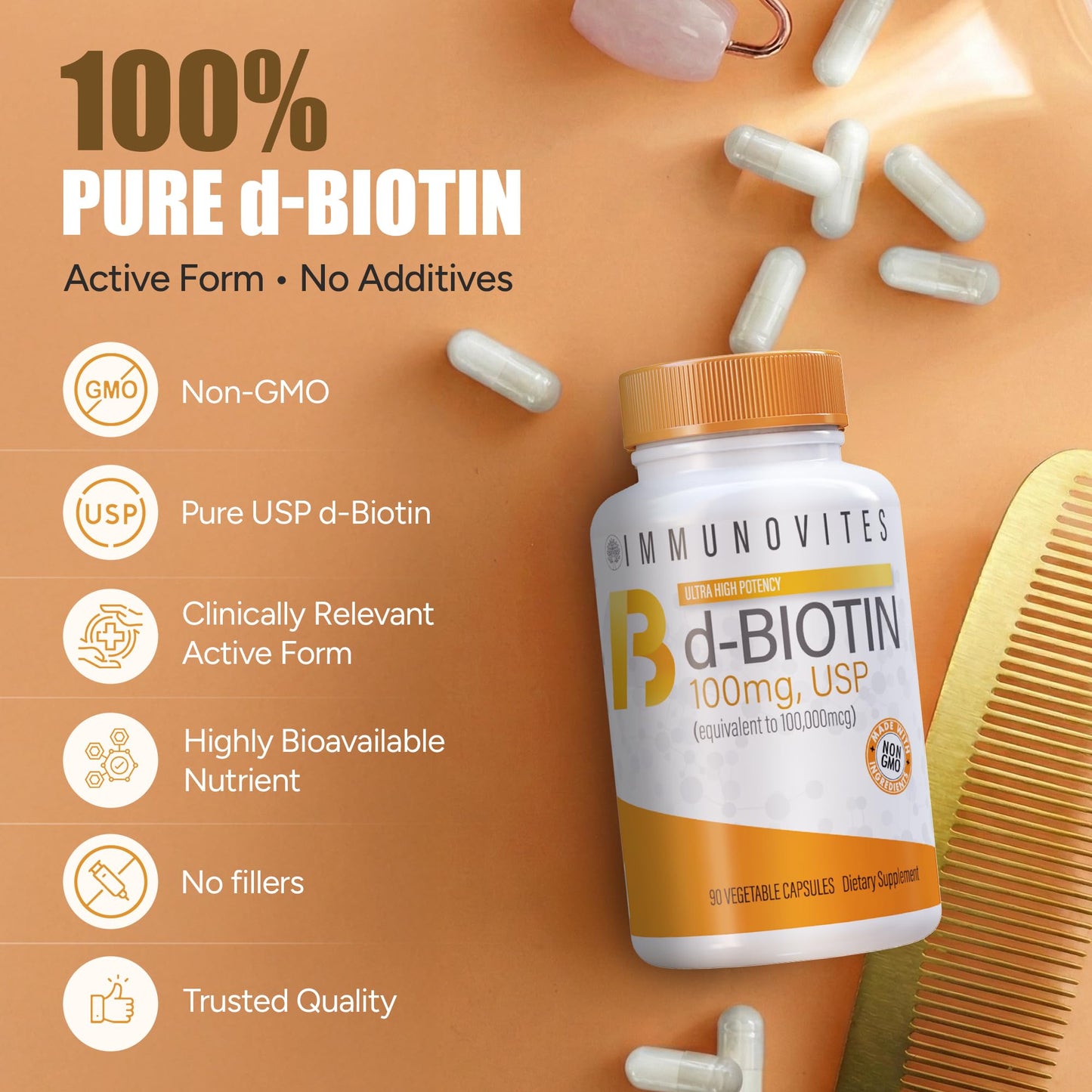 IMMUNOVITES Biotin High Dose 100mg, 270 Capsules