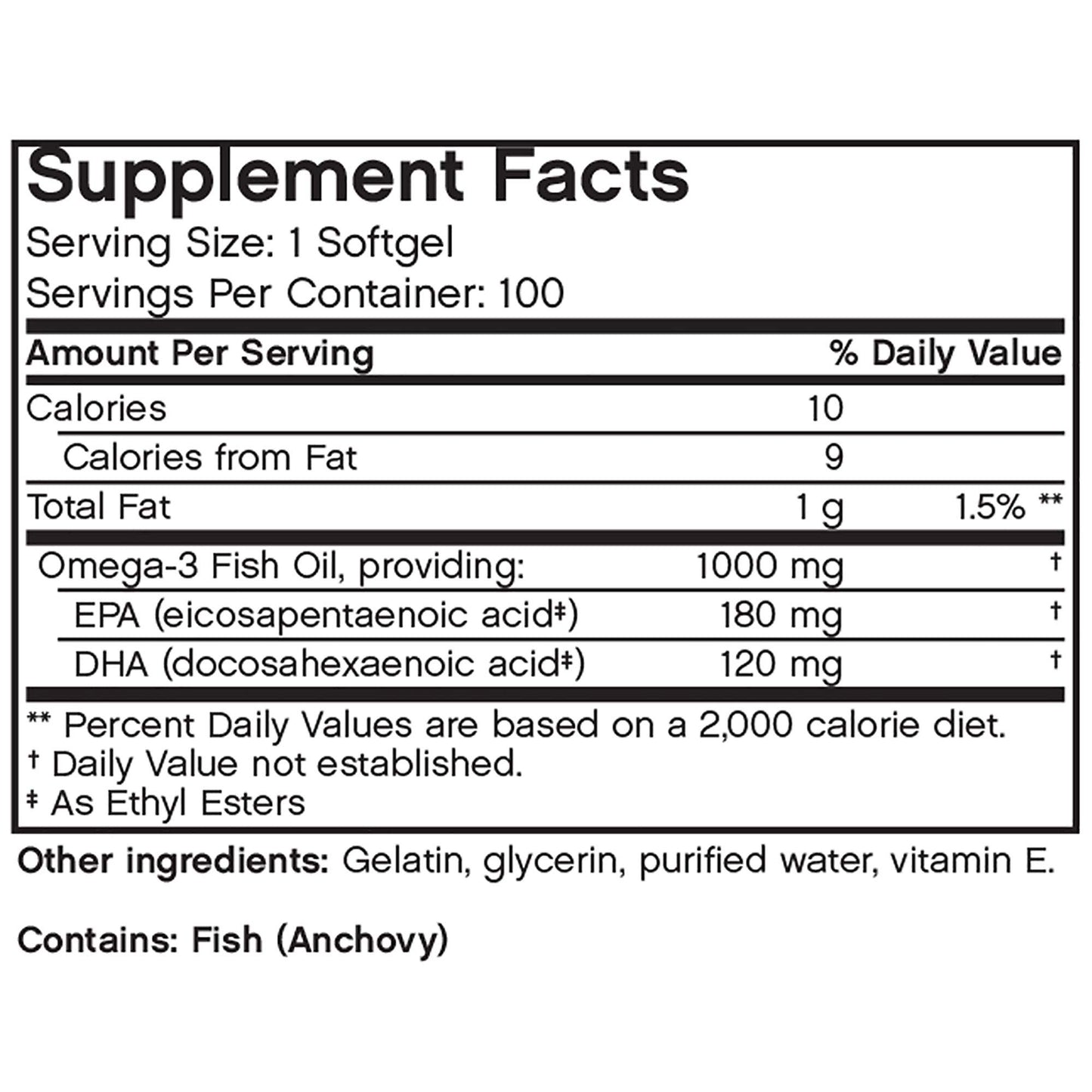 Futurebiotics Omega-3 Fish Oil Softgels 100 Count