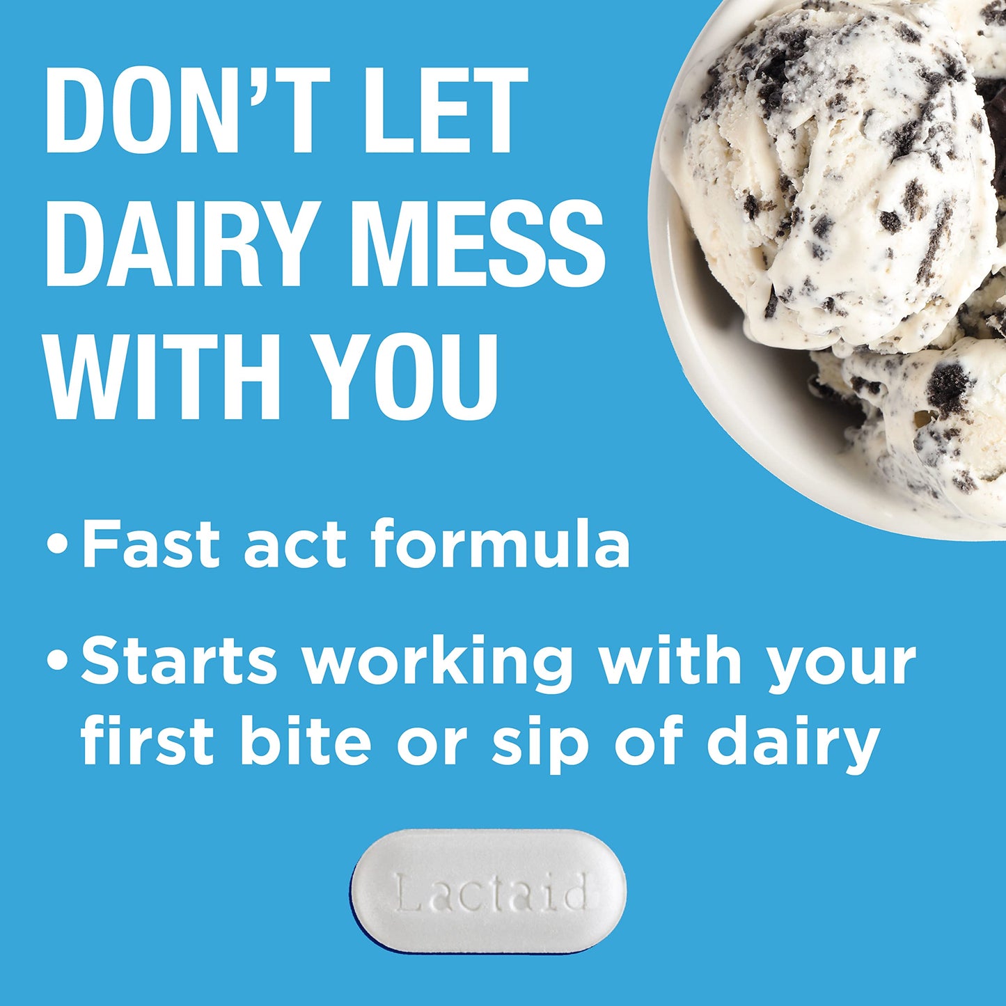 Lactaid Fast Act Lactose Intolerance Relief Caplets, 120 Count