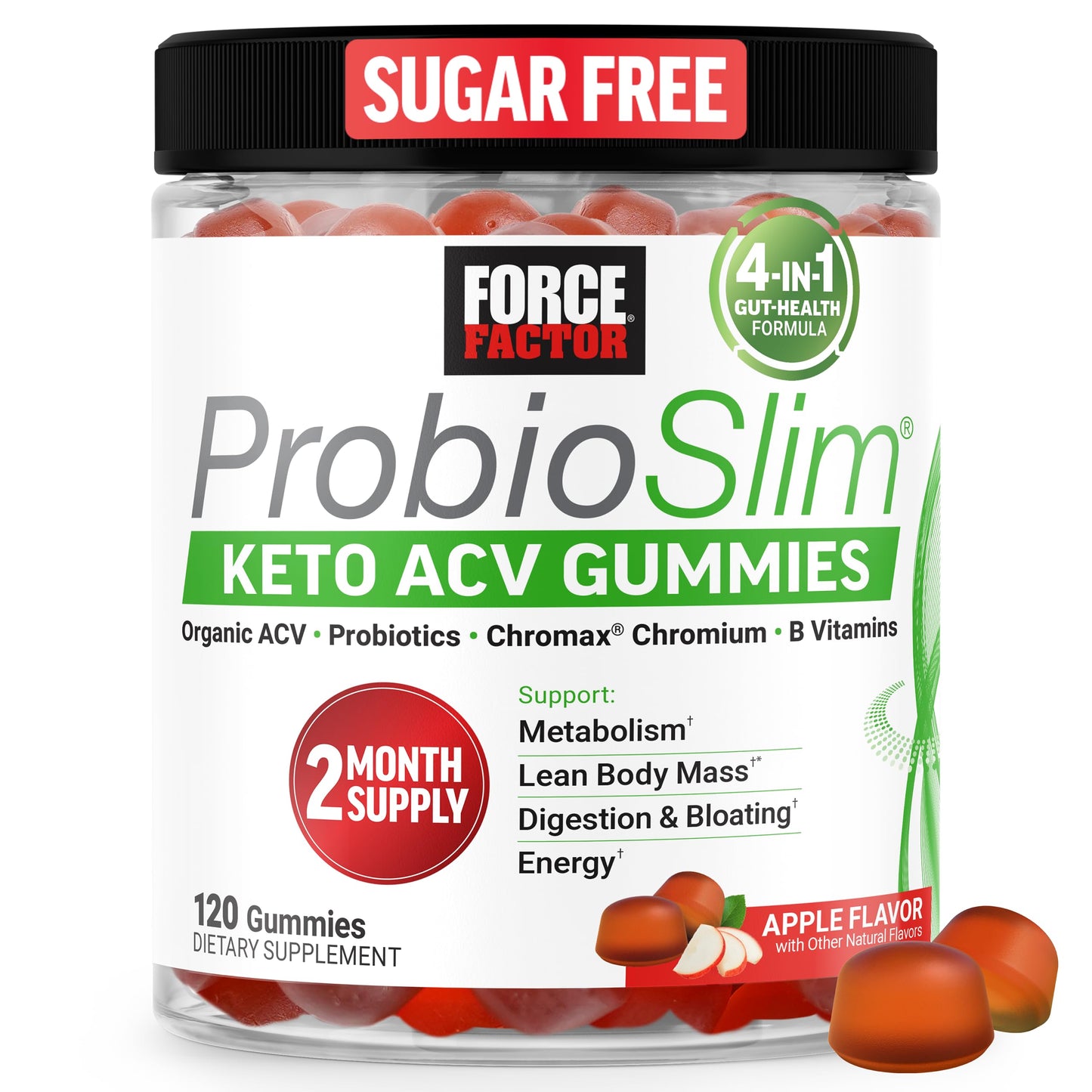 Force Factor ProbioSlim Keto ACV Metabolism Gummies 120 Count