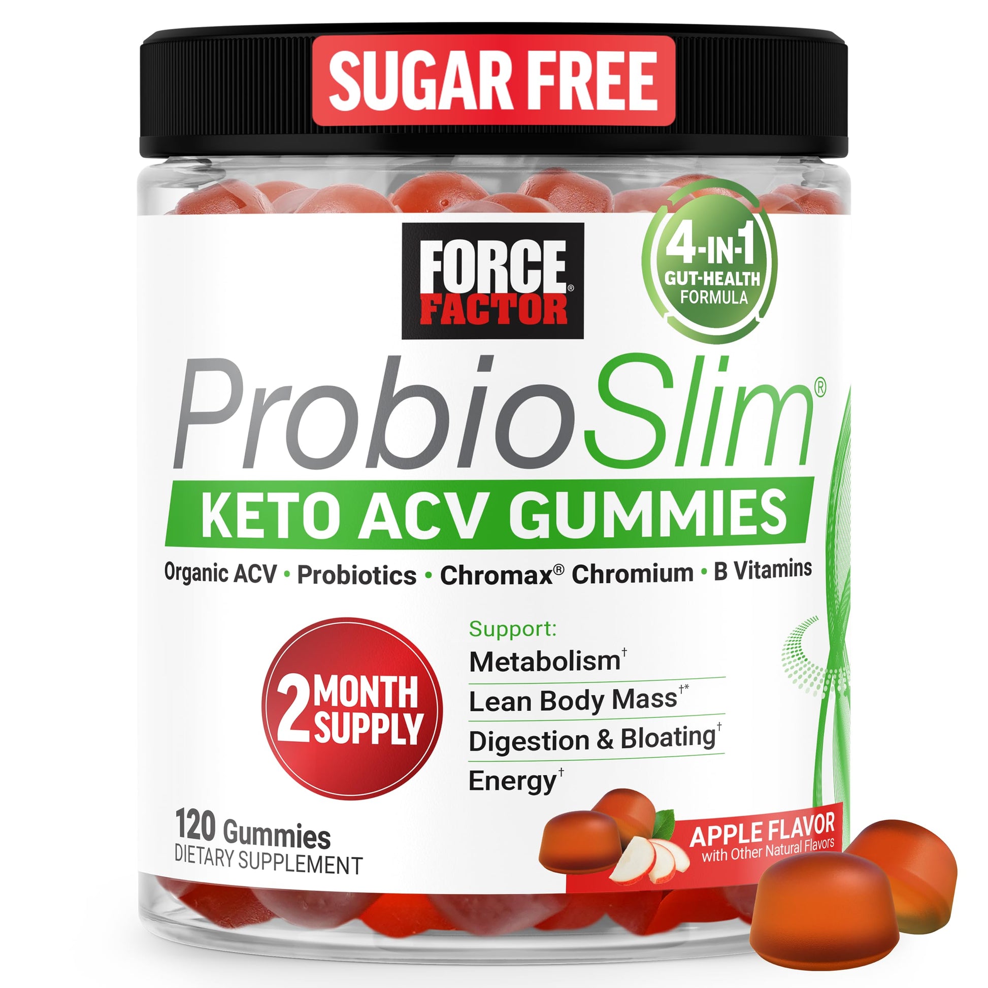 Force Factor ProbioSlim Keto ACV Metabolism Gummies 120 Count