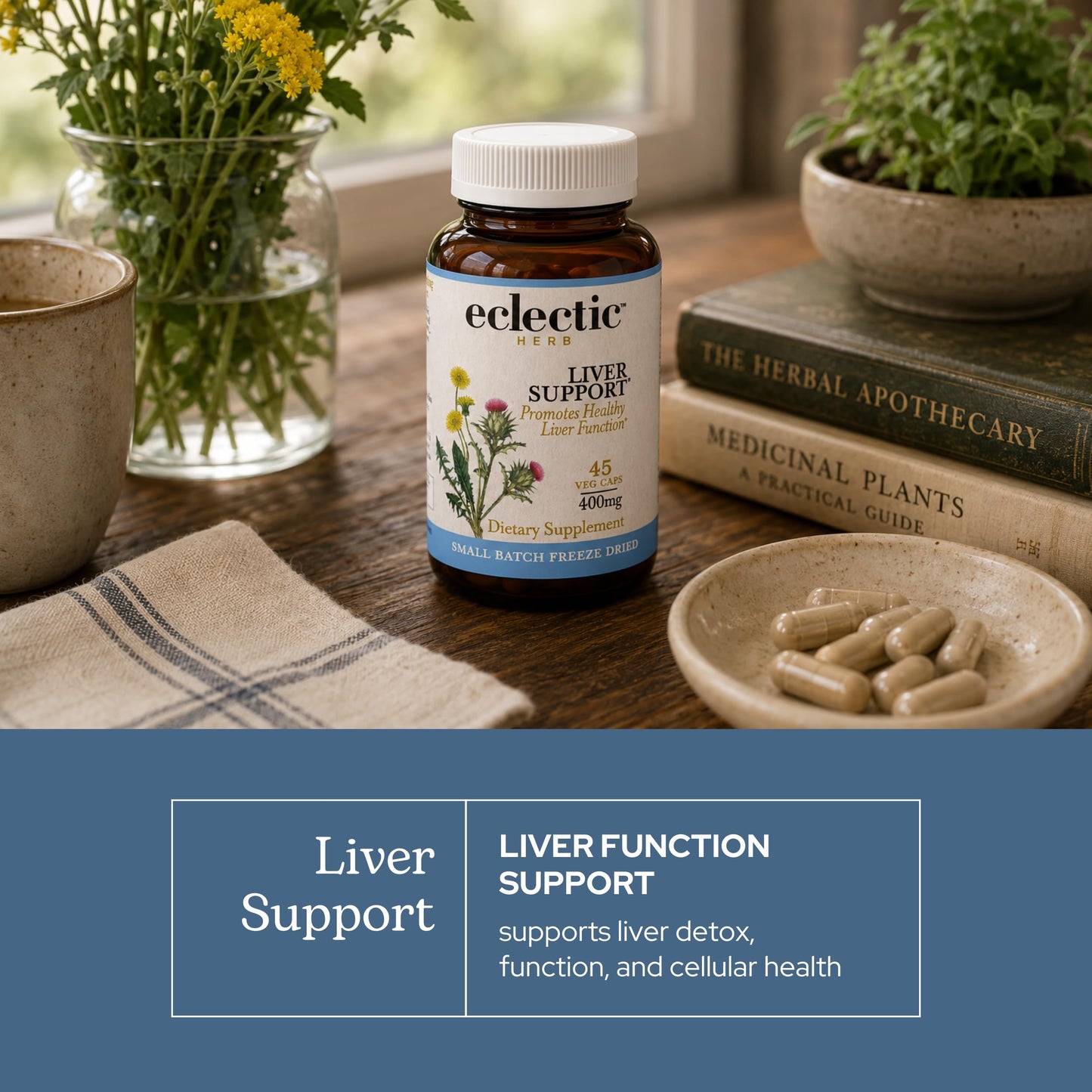 Eclectic Institute Concentrated Liver Support with Milk Thistle & Dandelion Capsules, 45 Capsules