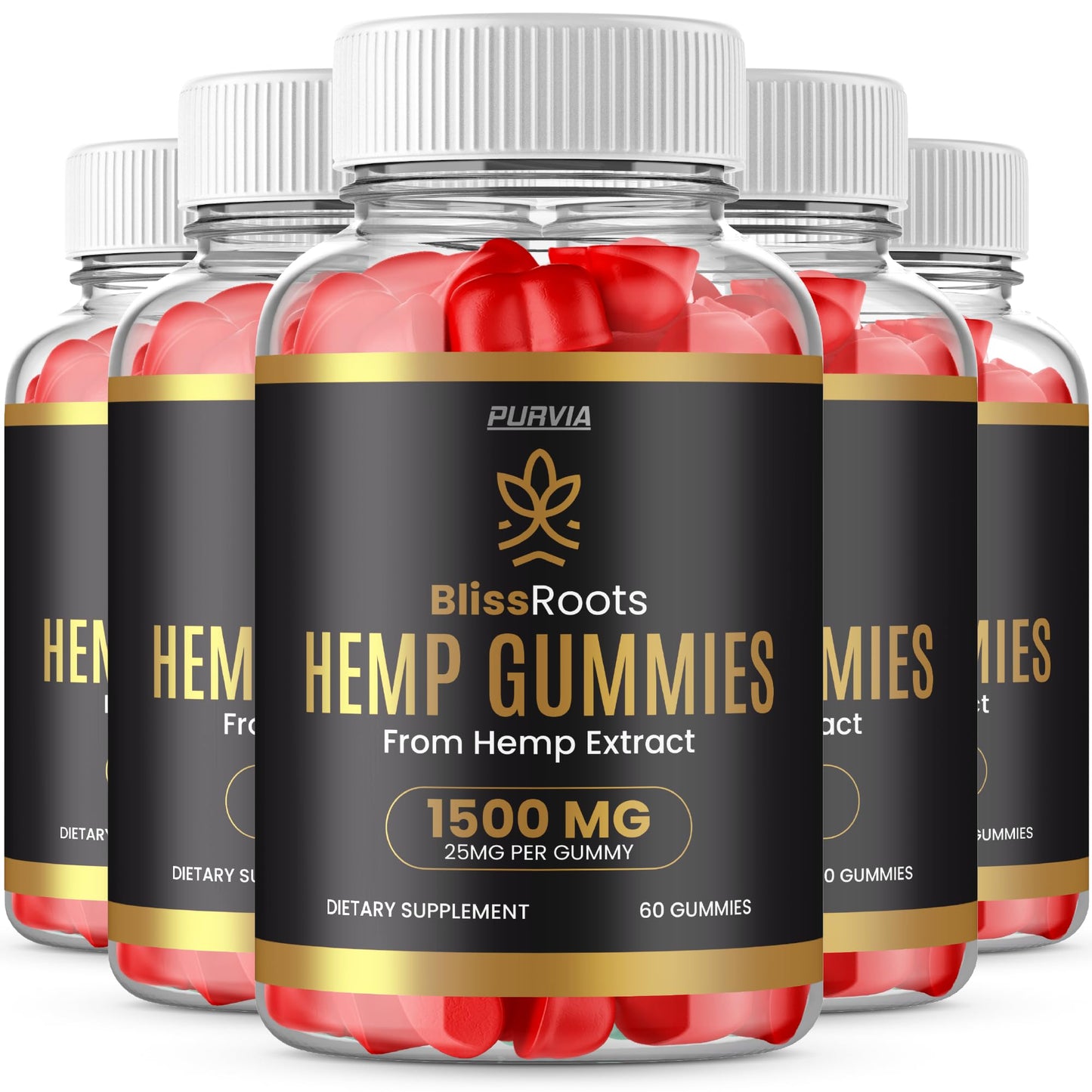 Purvia Bliss Roots Hemp Gummies Gummy, 300 Gummies