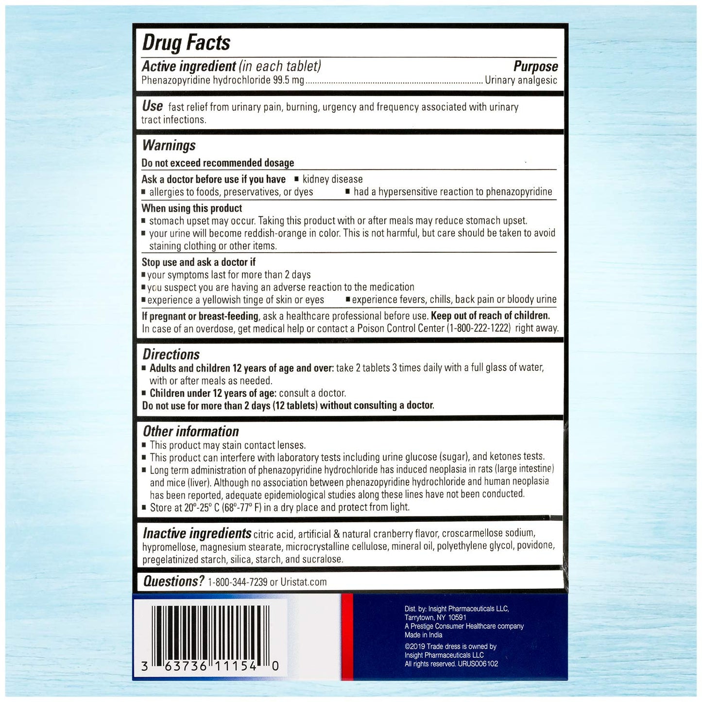 URISTAT Ultra UTI Pain Relief Tablet, 30 Tablets