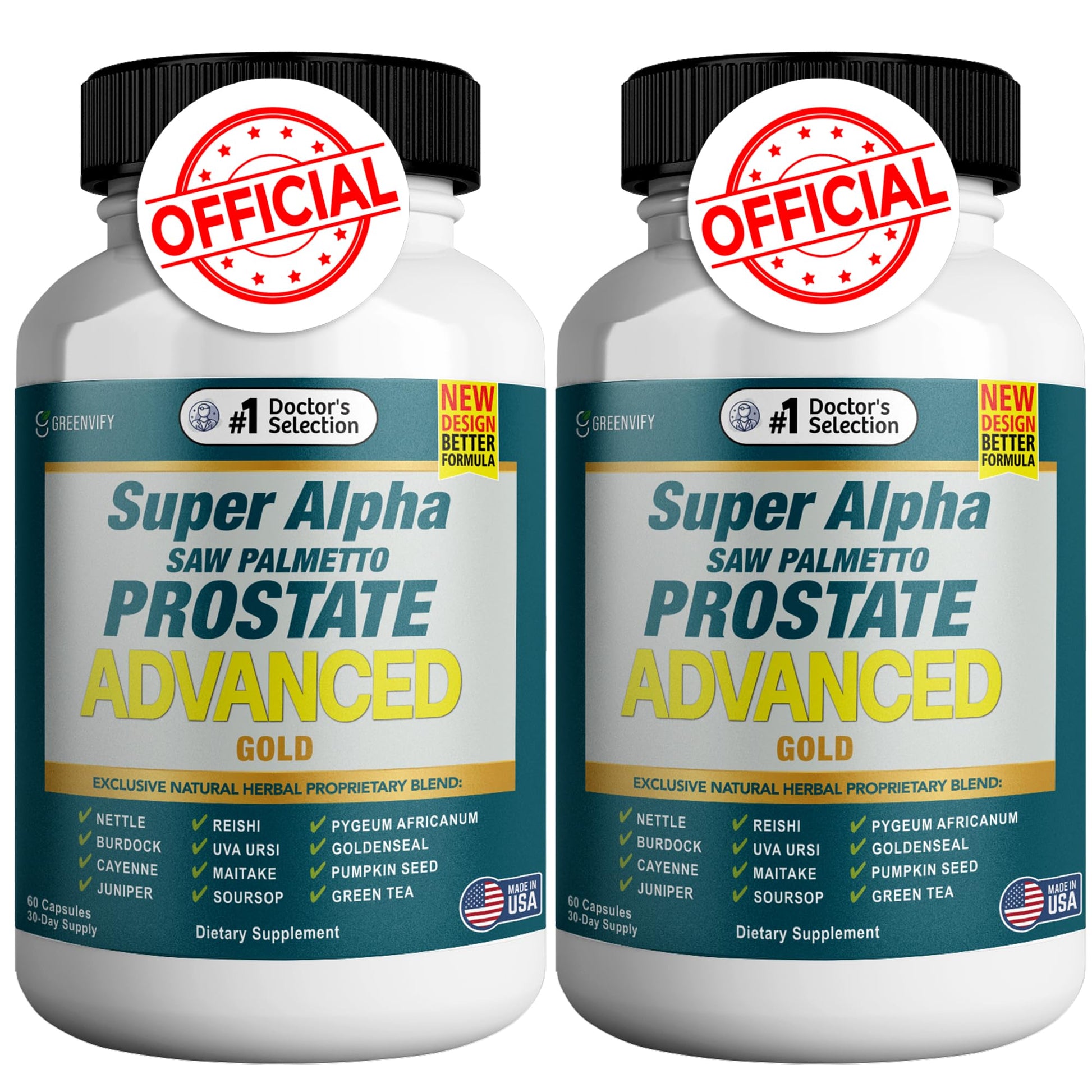 GREENVIFY Super Alpha Saw Palmetto Advanced Men's Formula, Bladder Control Support 120 Capsules