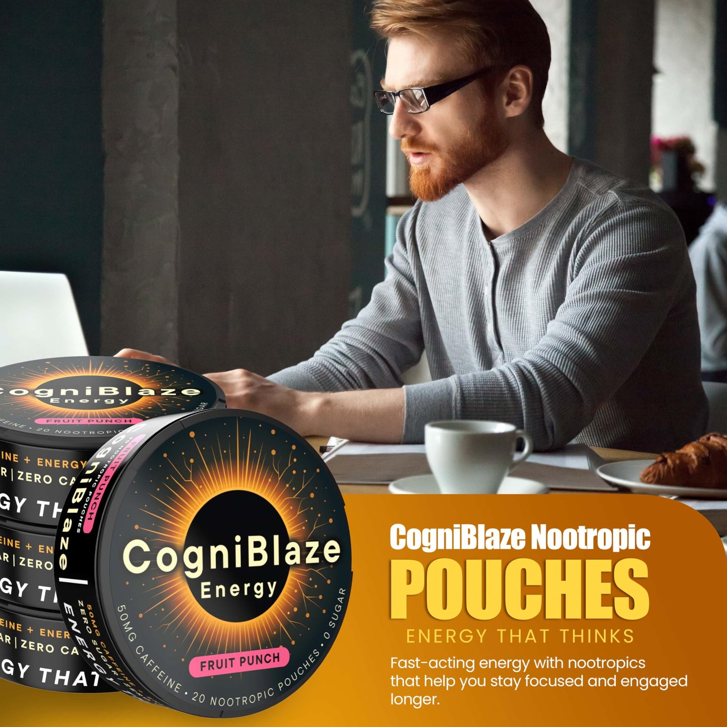 CogniBlaze Nootropic Pouches Caplets 80 Count