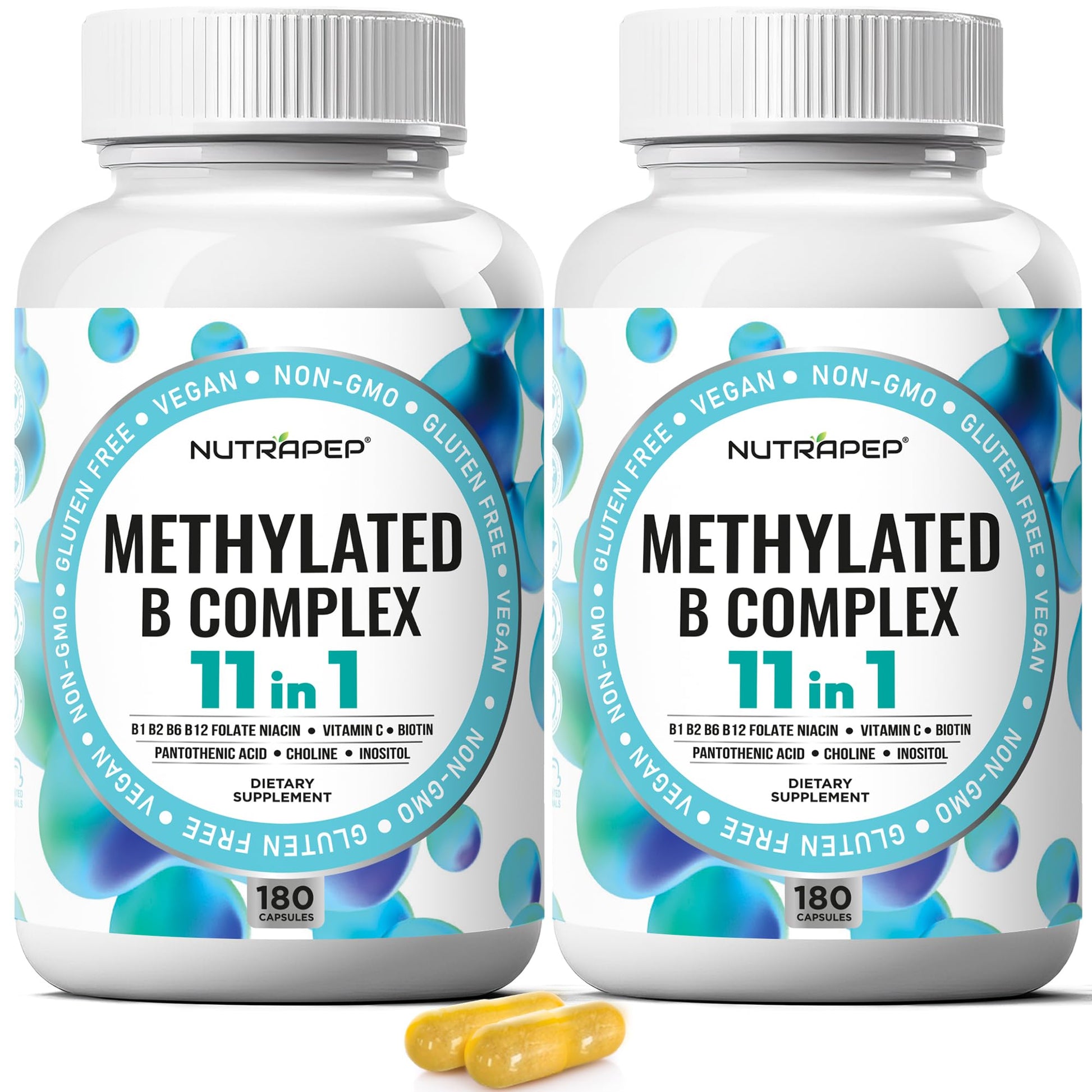 NutraPep Methylated B-Complex Vitamins Capsules 360 Count