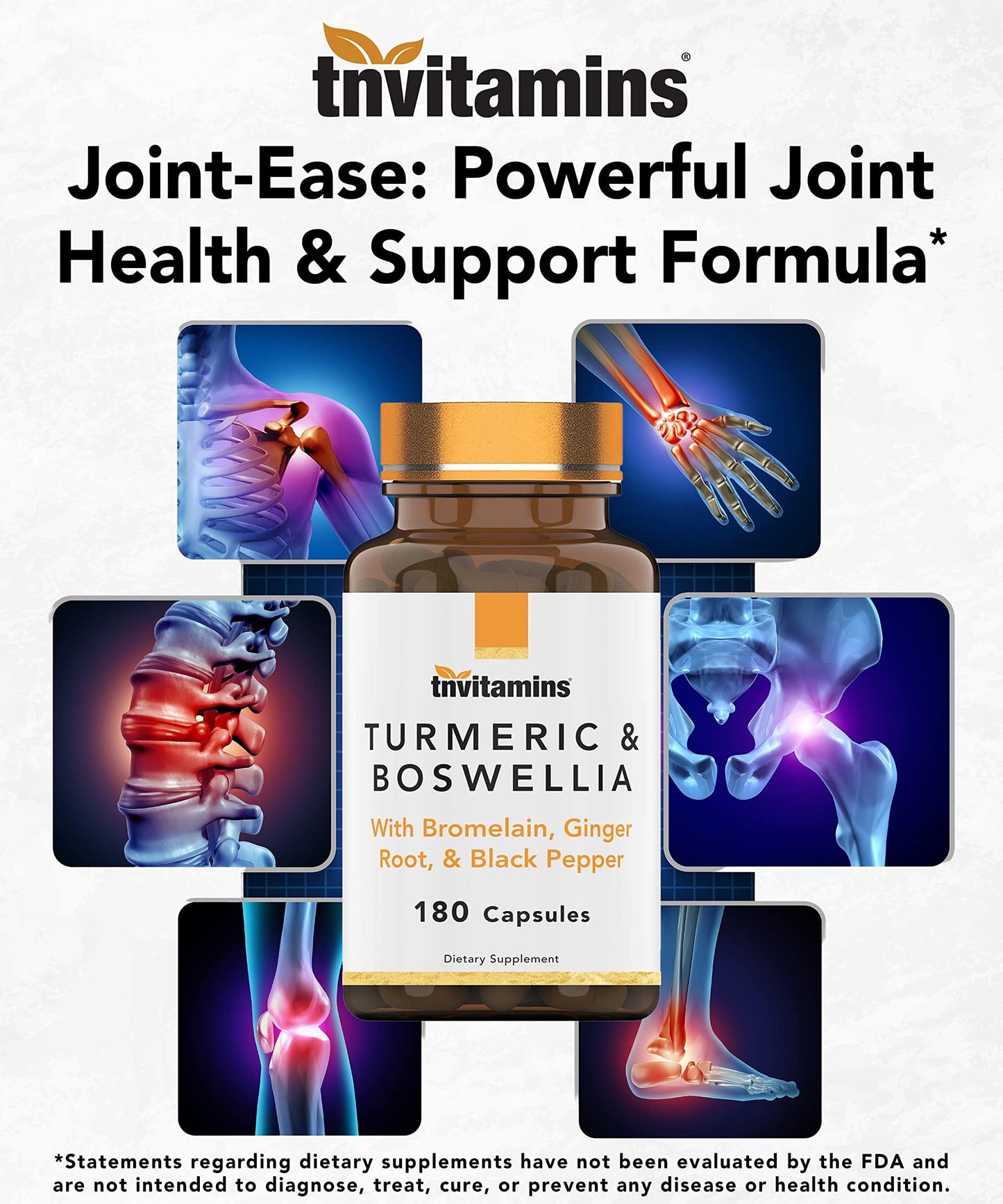 tnvitamins Turmeric & Boswellia Complex 180 Capsules
