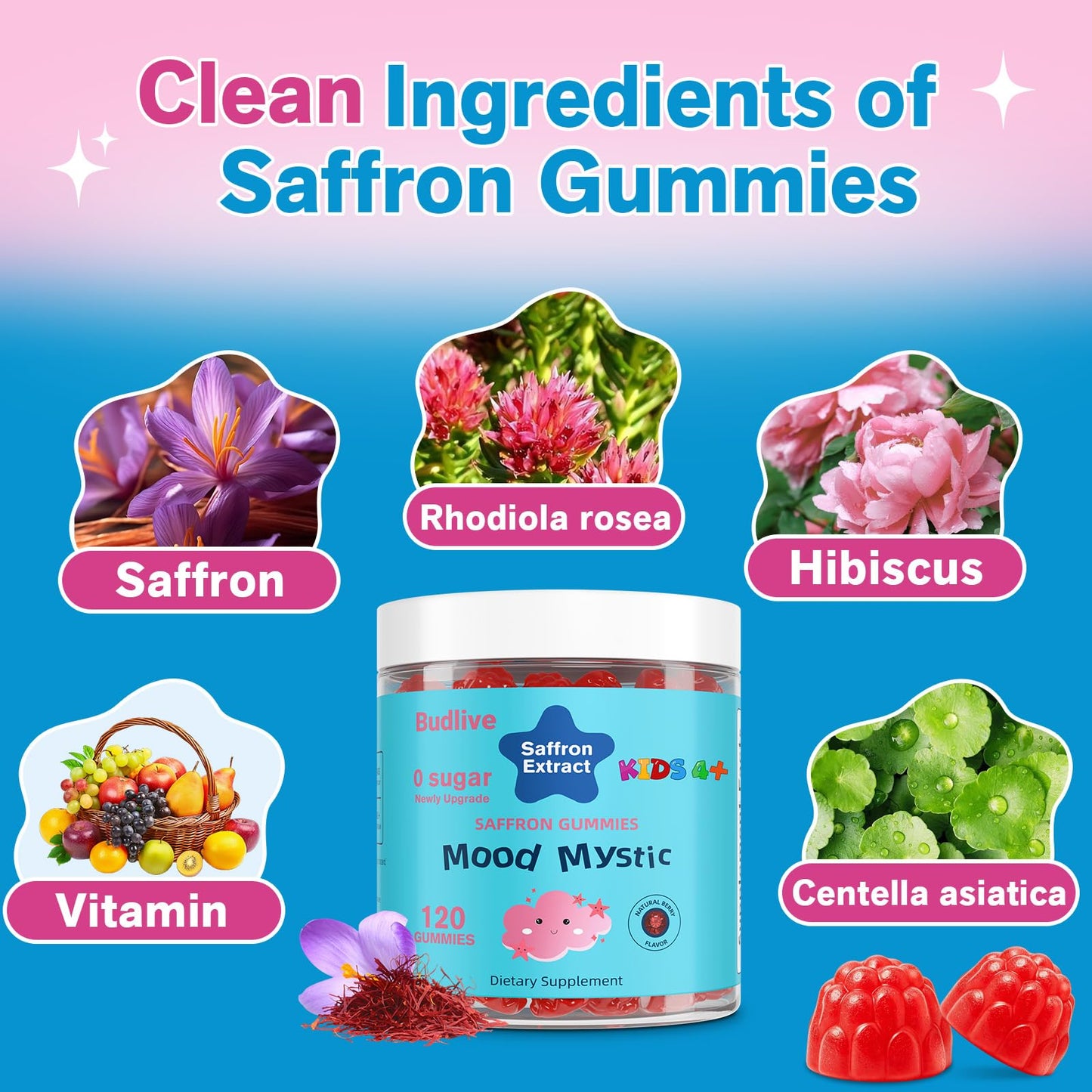 BudLive Mood Mystic Saffron 120 Gummies