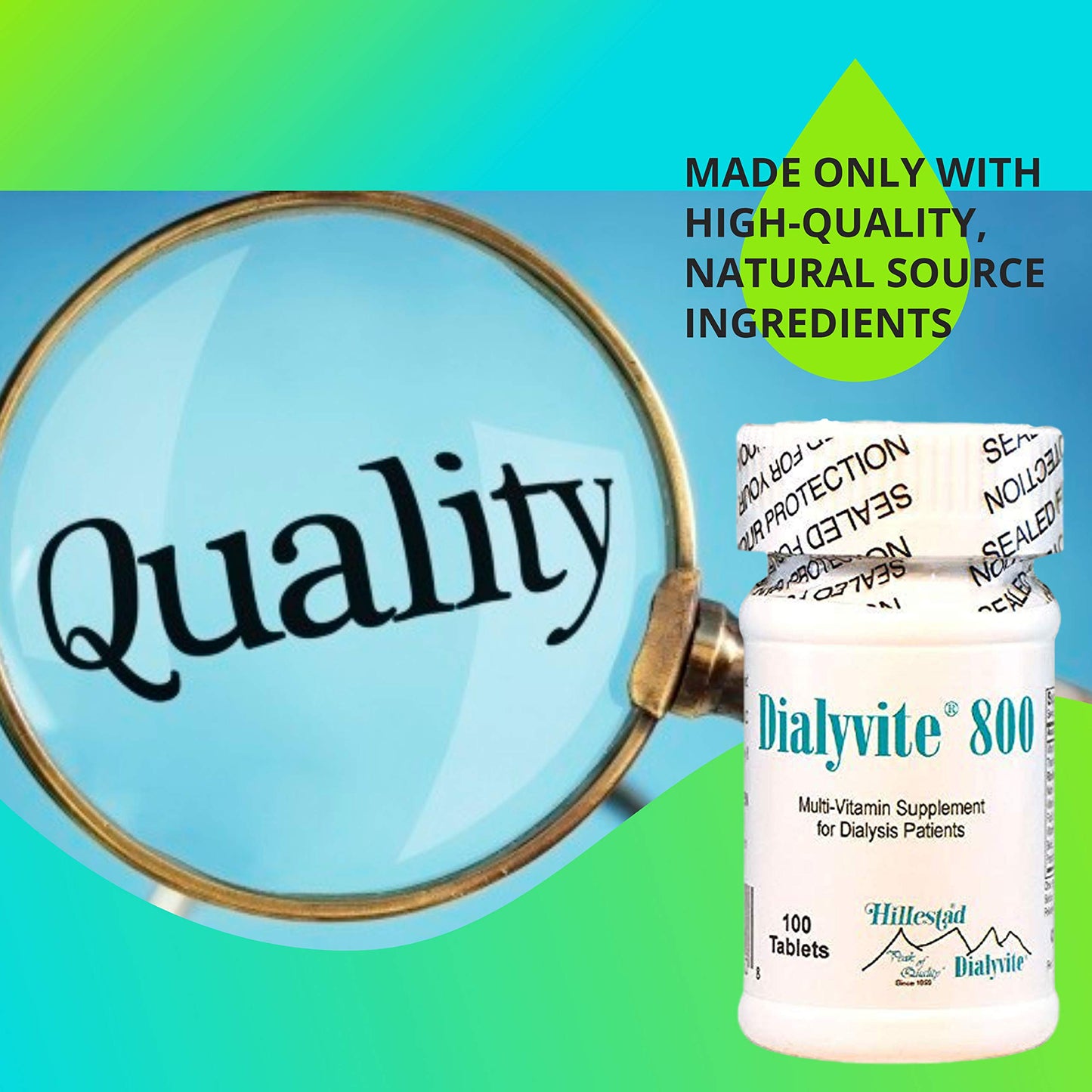 Dialyvite 800 Multi-Vitamin Supplement for Dialysis Patients, 100 Tablets