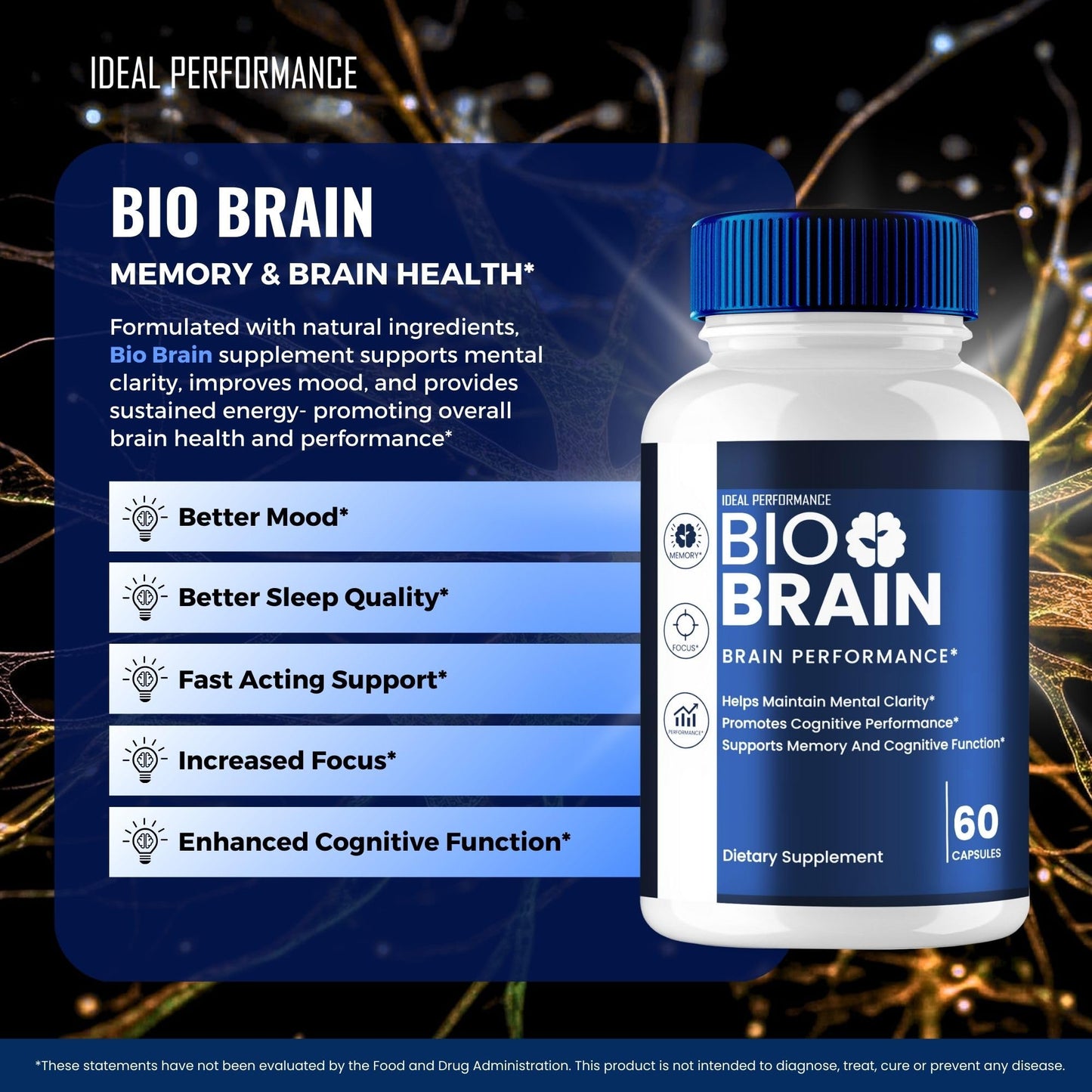 IDEAL PERFORMANCE Bio Brain, 60 Capsules