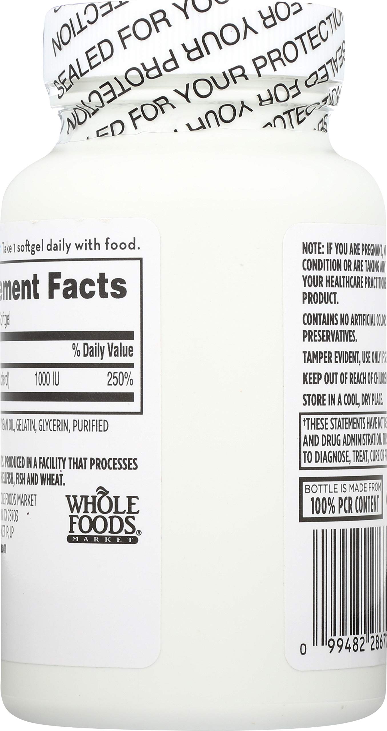 365 by Whole Foods Market Vitamin D3 1000 IU Capsule 250 Count