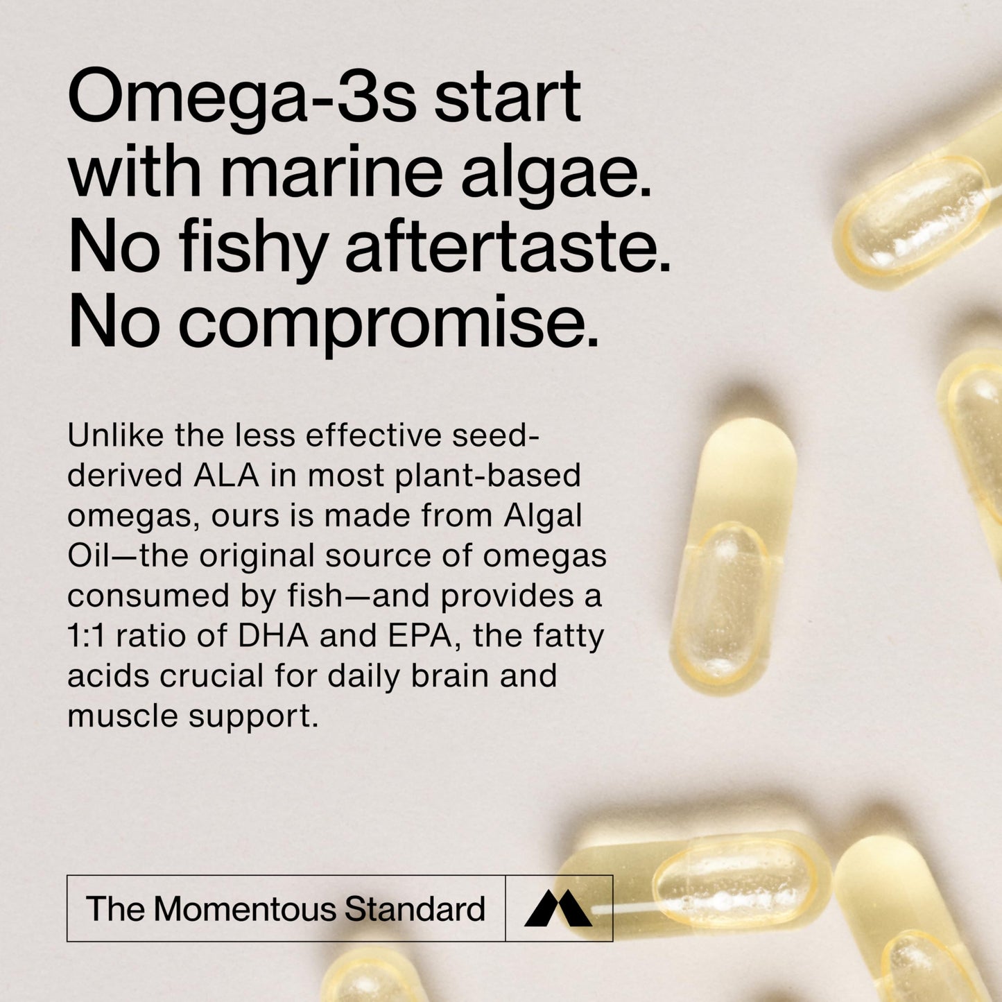 Momentous Vegan Omega-3 Softgels, 1 Count, 1,000 mg, 30 Servings