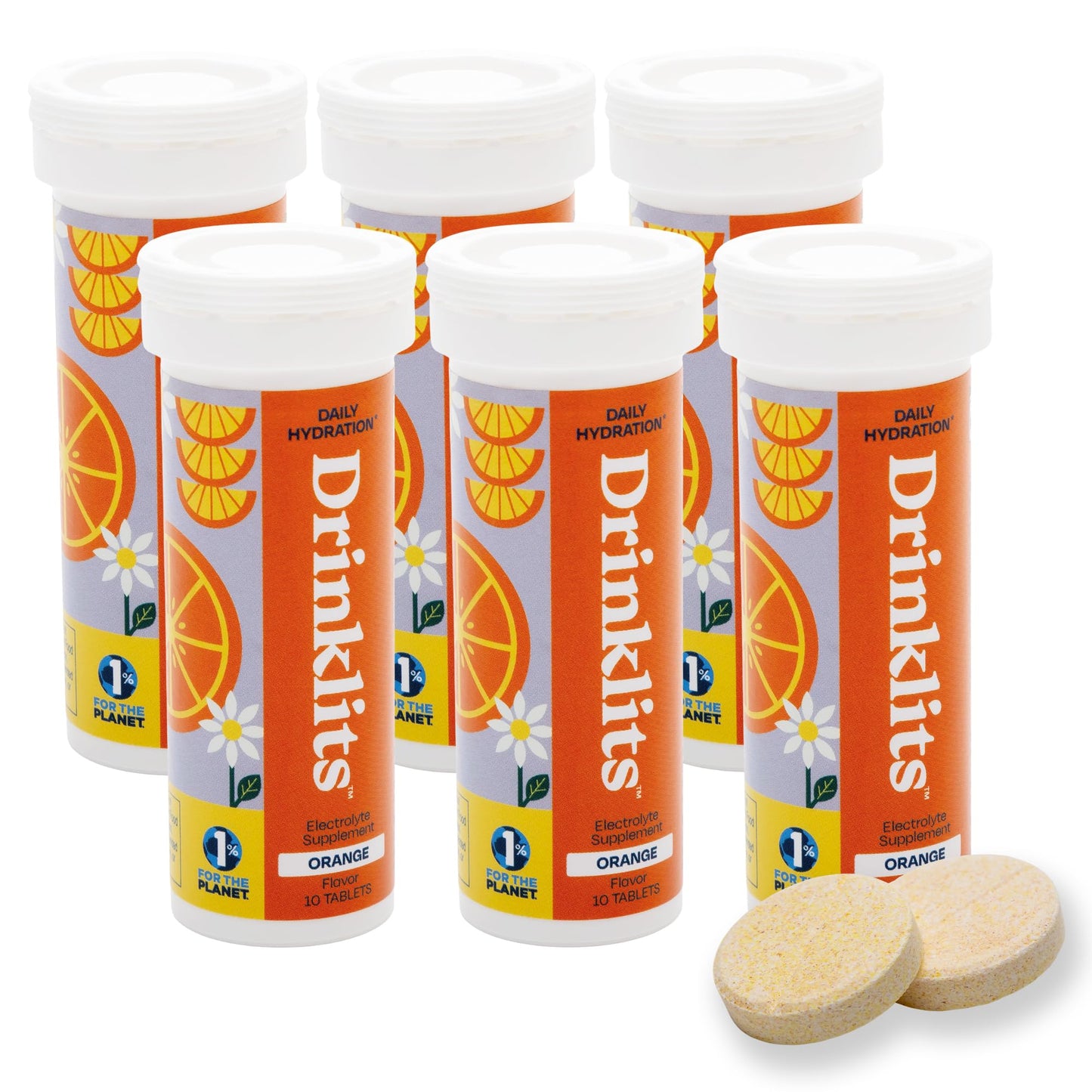 Drinklits Orange Electrolyte Fizzy Hydration Tablets, 60 Tablets
