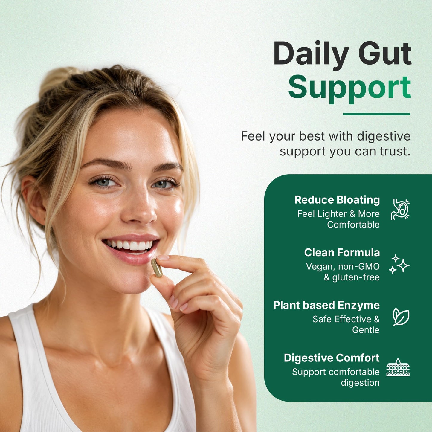 Pure Candida Superior Digestive Enzyme Supplement for Adults 90 Capsules