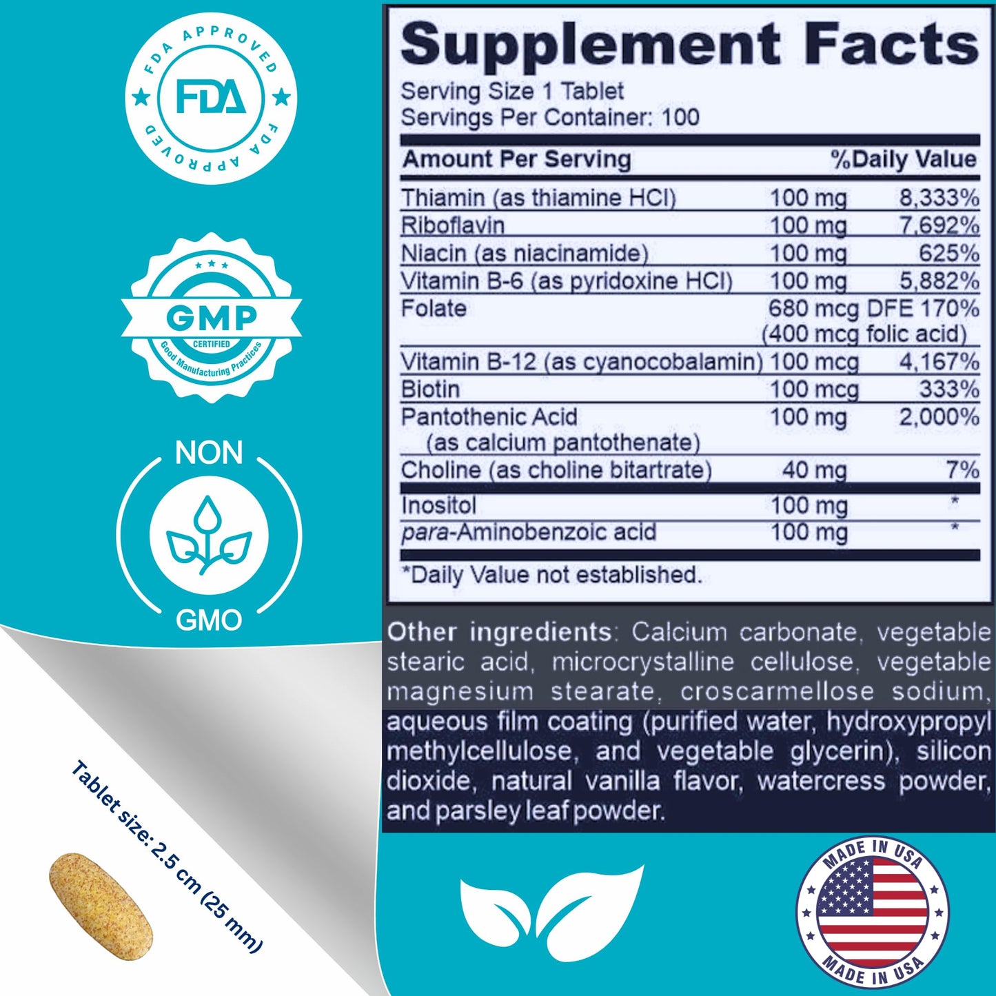 LIQUIDPACKPRO Super B-100 Complex Tablet 100 Tablets