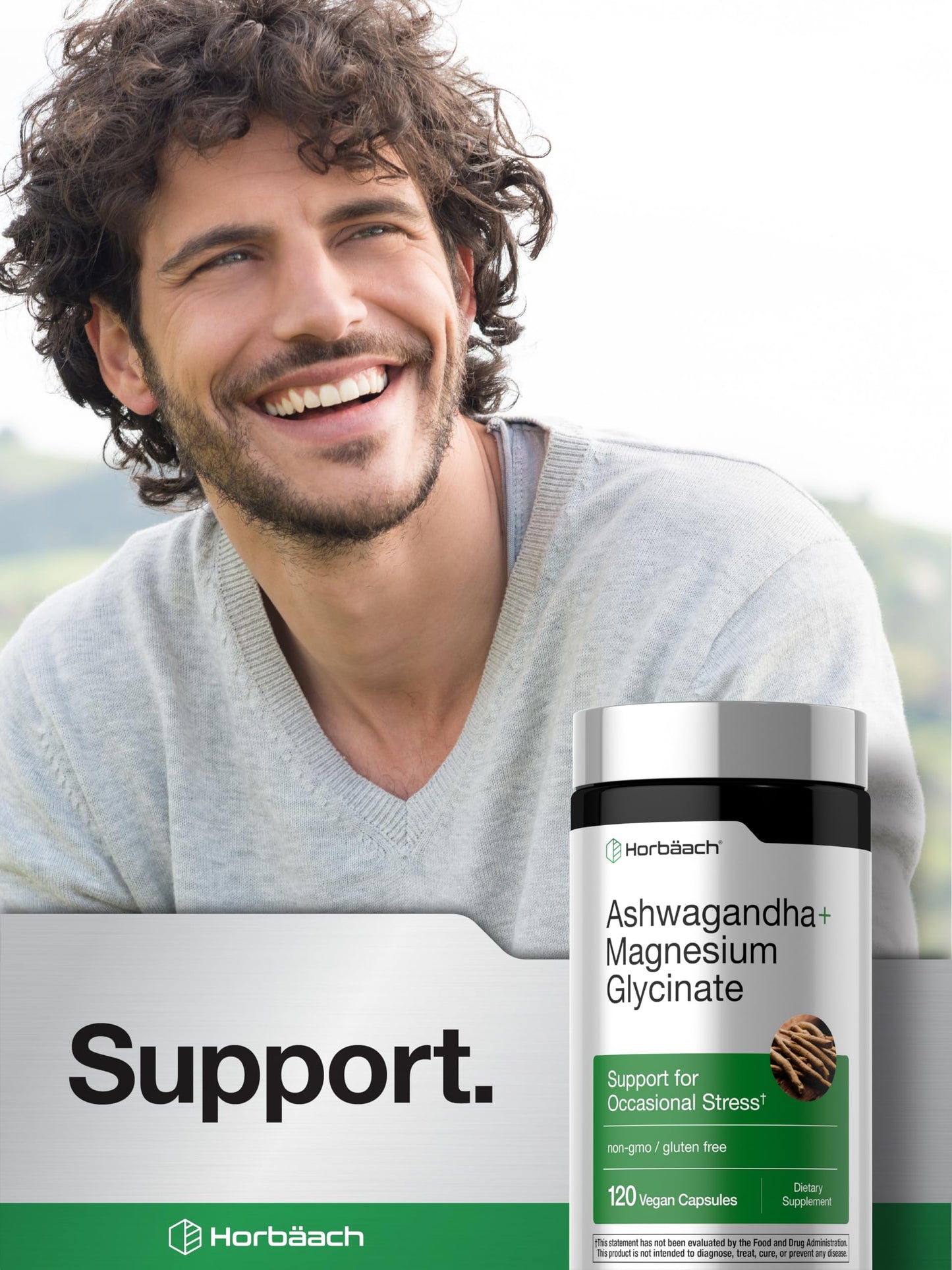 Horbäach Ashwagandha and Magnesium Glycinate 120 Capsules