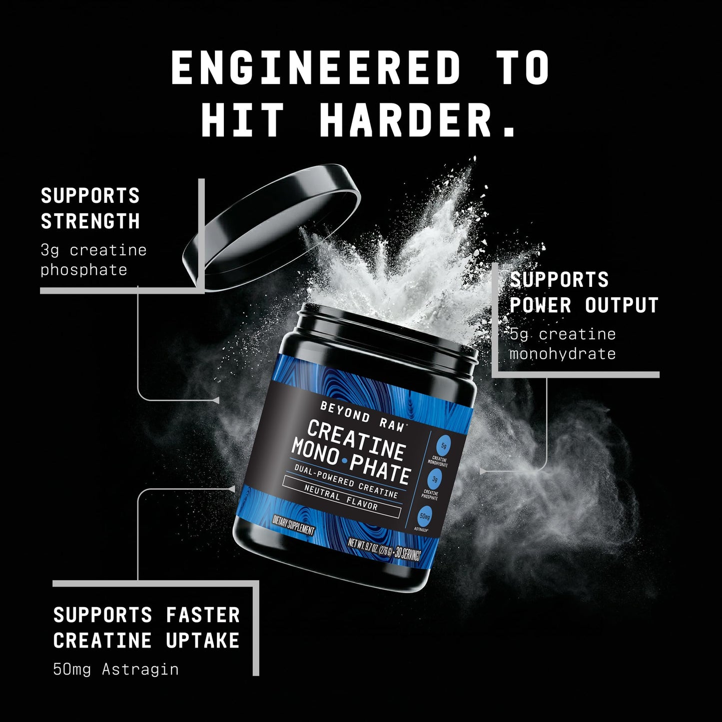 BEYOND RAW Creatine Monophate Powder 9.9 oz
